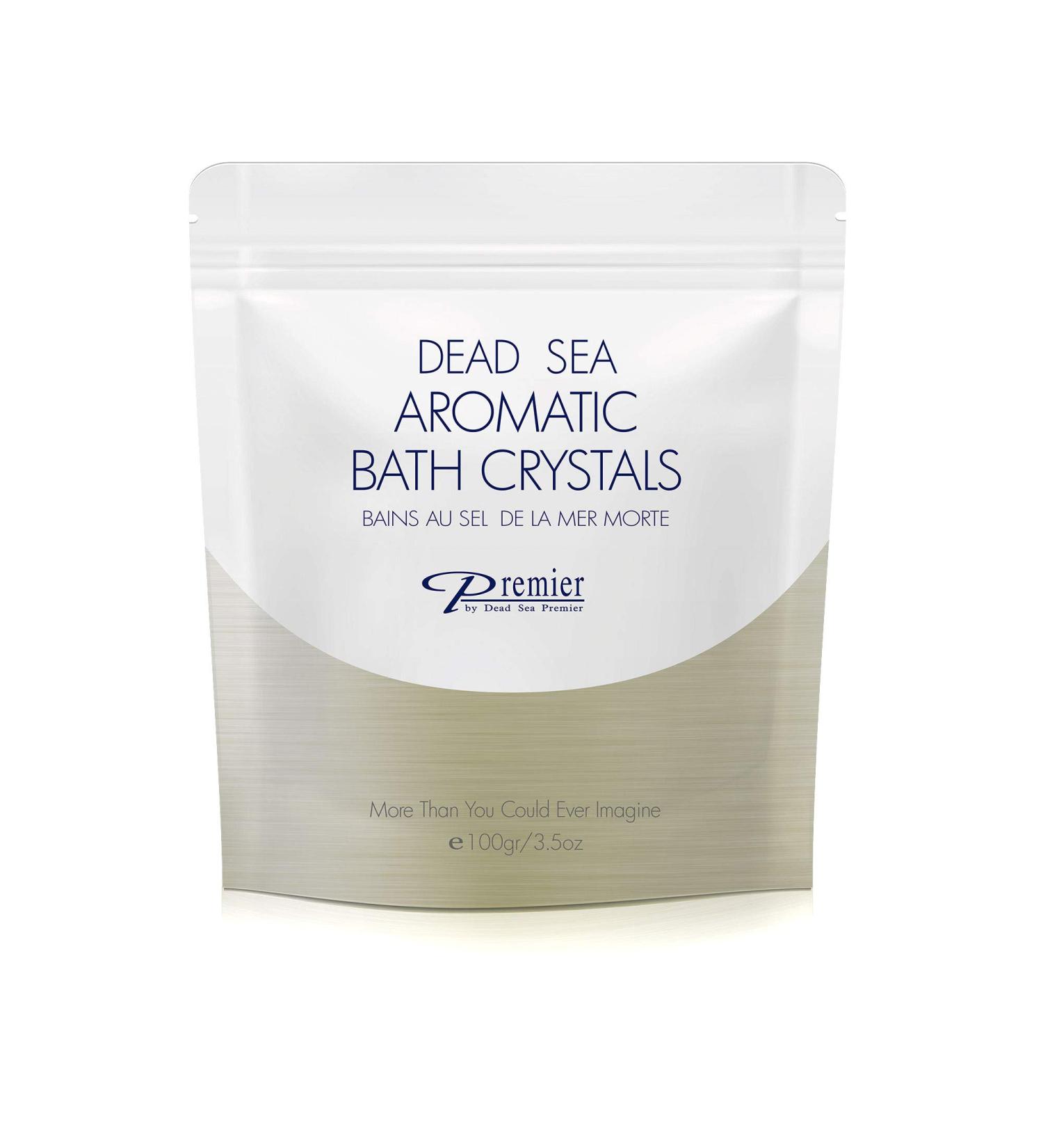 Premier Dead Sea Salt Aromatic Bath Crystals - Natural Mineral Treatment for Clean, Soft Skin | 100g - Buy Online on GoSupps.com