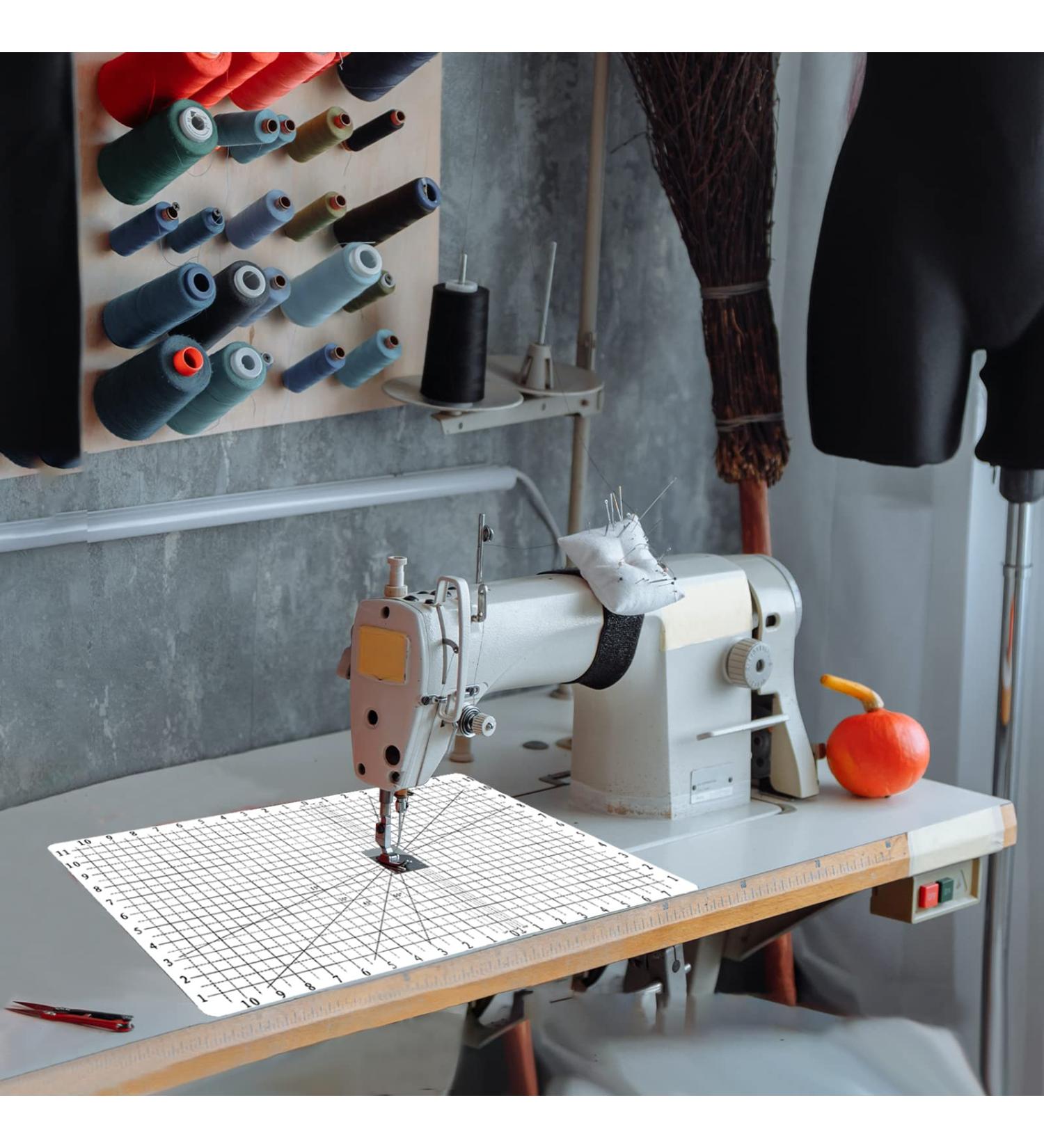 Jonnick Quilting Slider Mat with Tacky Back - 12 x 20 White - Grid Marked Sewing Mat for Easy Free Motion Quilting - Buy Online on GoSupps.com