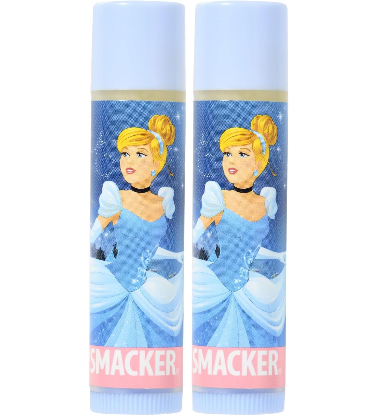 Lip Smacker Disney Princess Collection Baume L vres Cinderella pour Enfants Sans Danger et Sans Couleur pour une Finition Naturelle saveur Vanilla Sparkle (Lot de 2)
