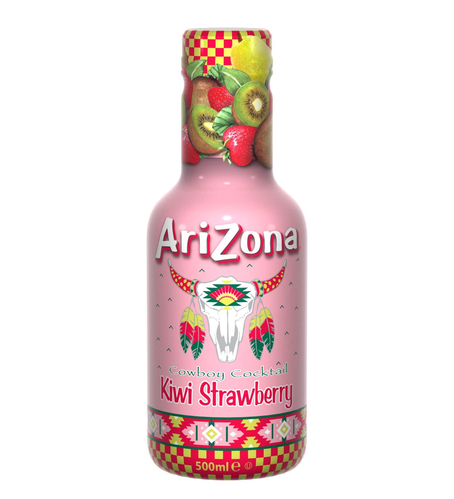 AriZona - Cowboy Cocktail Kiwi Strawberry - Fruit Juice 100% Pleasure Flavored/Refreshing Bottle 500 ml - Buy Online on GoSupps.com