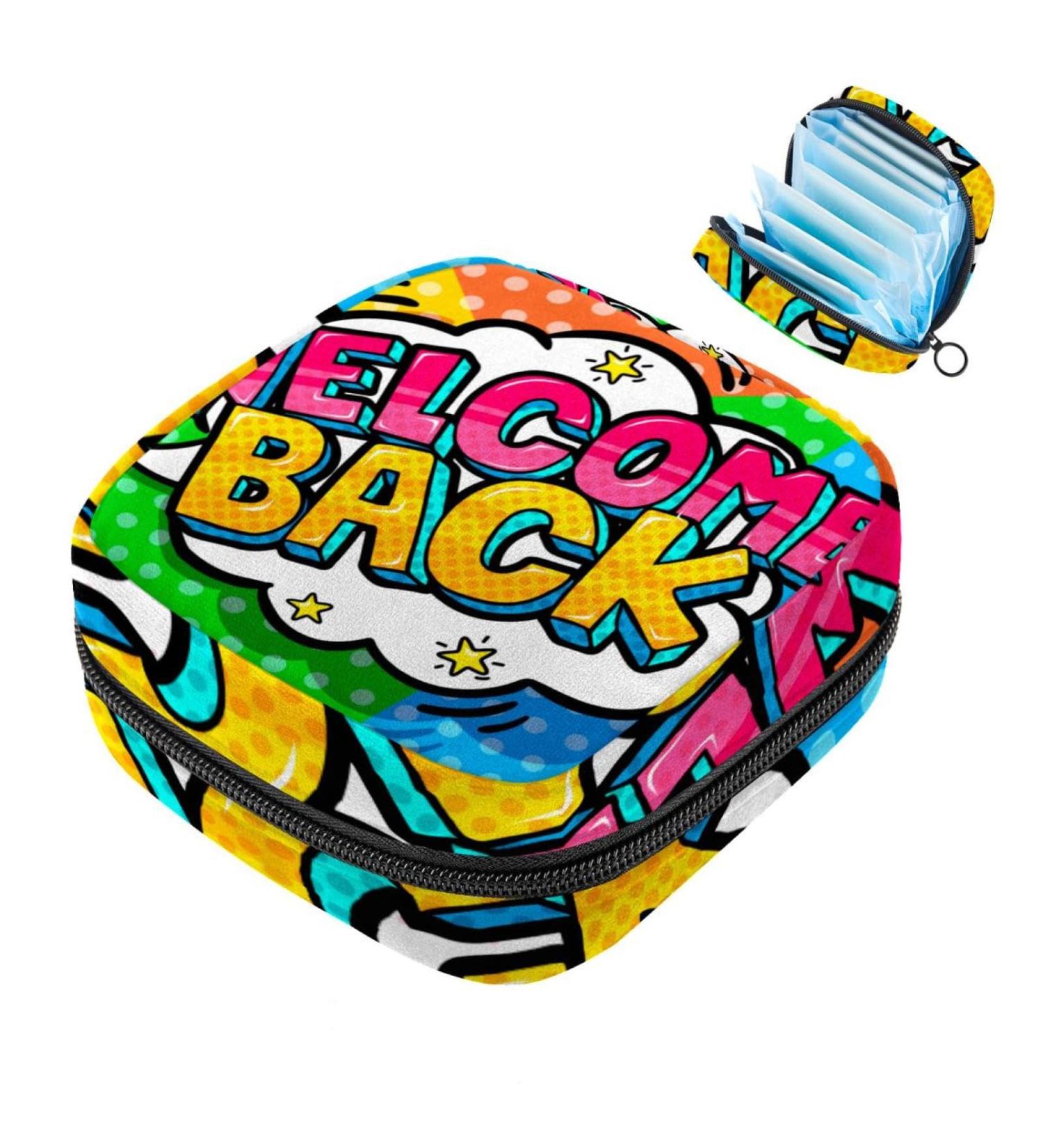 Buy Welcome Back Women Binding Surface Pocket - Large Menstruation Cup Bags with Zipper | Period Inserts & Tampon Storage | Multi-Colored for Girls & Women - Buy Online on GoSupps.com