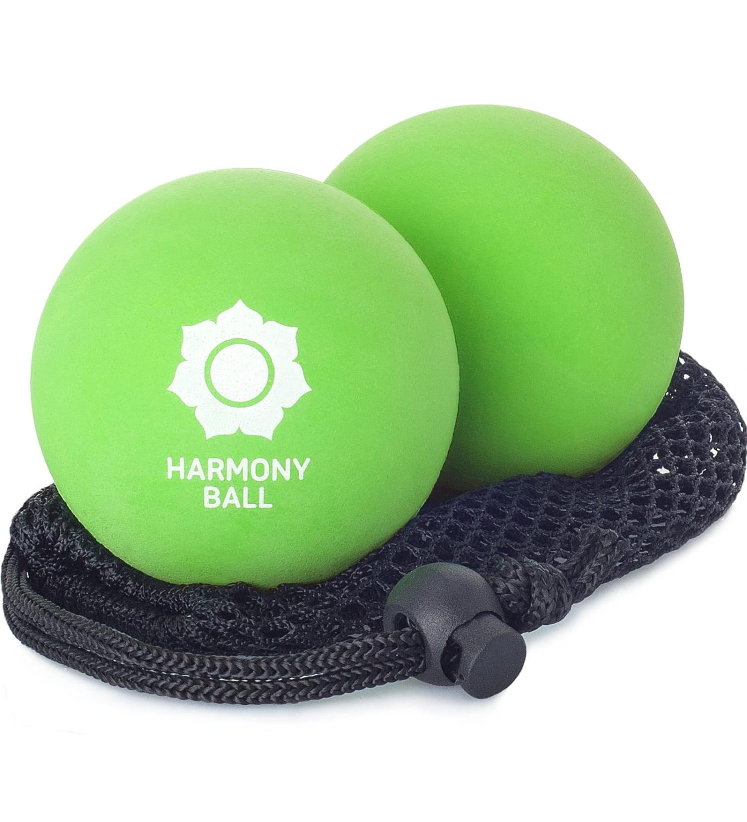 Fascia Balls Set - 2 Natural Rubber 6.3 cm Balls for Fascia Training Yoga & Massage - Soft Green & Soft Set - Buy Online on GoSupps.com