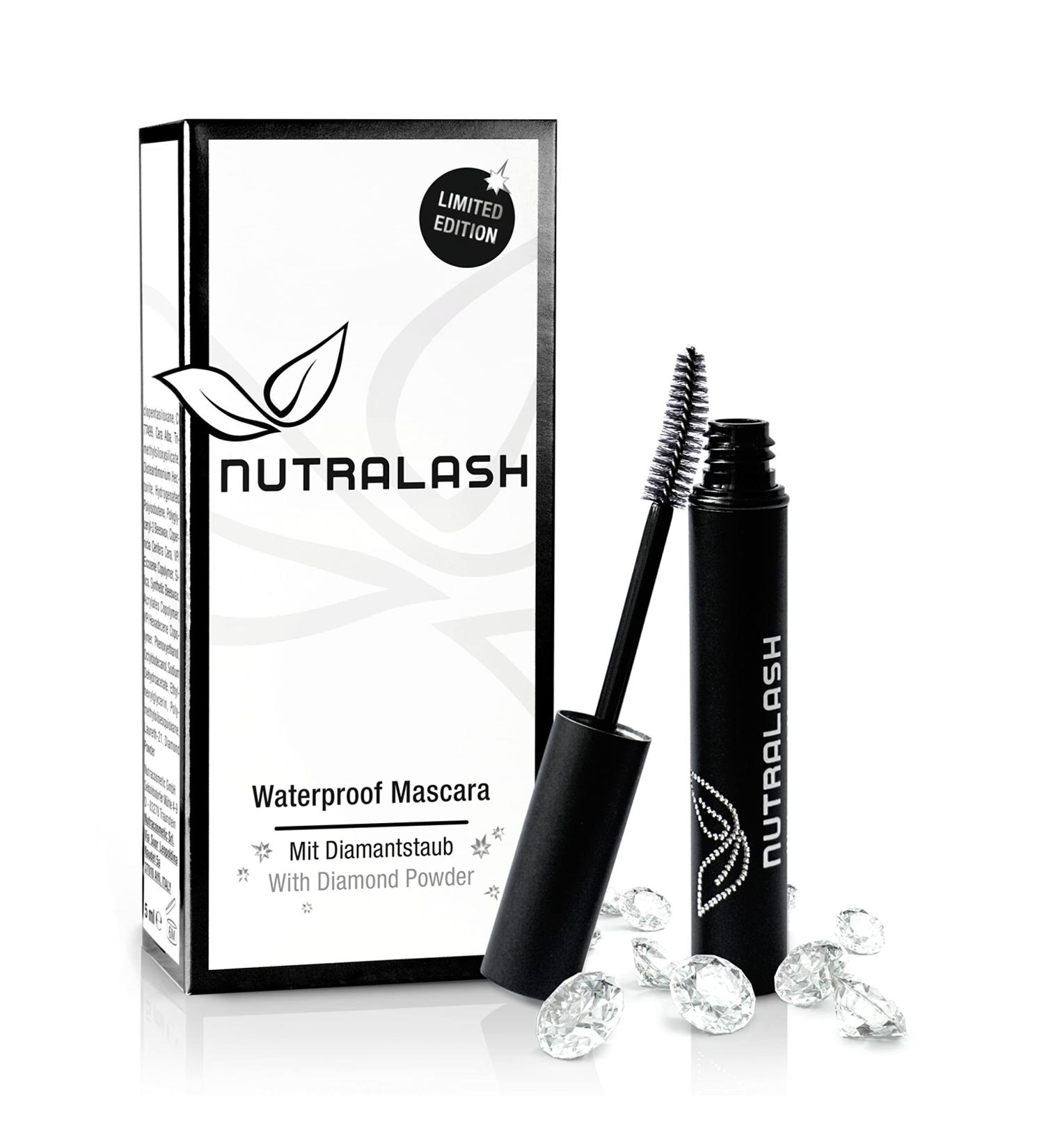 Nutralash Mascara Waterproof - Mascara R sistant l'Eau avec Poussi re de Diamant I Pour des Cils Plus Longs et Volumineux I Ricils traitant l'Acide Hyaluronique I Fabriqu en Allemagne I 5 ml - Buy Online on GoSupps.com