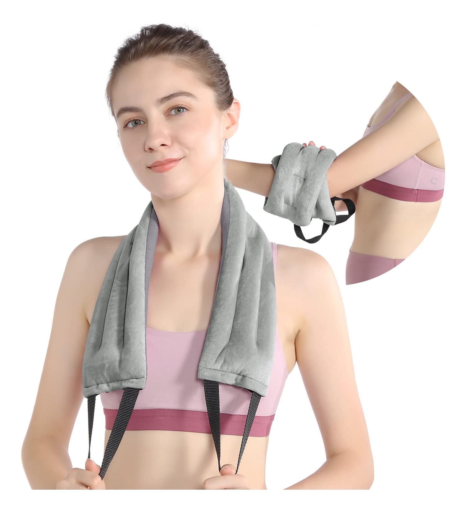 SuzziPad Microwave Heating Pad for Neck, Shoulders, Back, Knee & Ankle Pain Relief - Moist Heat Pack with Handle for Sore Muscles & Joints - Grey - Buy Online on GoSupps.com