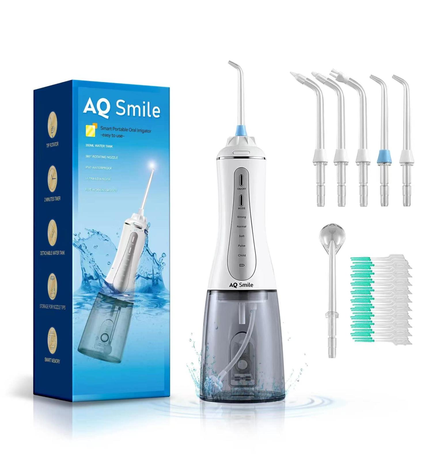 Wireless Tooth Cleaner & Water Flosser - 5 Modes 6 Nozzles USB-C Rechargeable IPX7 Waterproof 350ml Water Tank - Buy Online on GoSupps.com