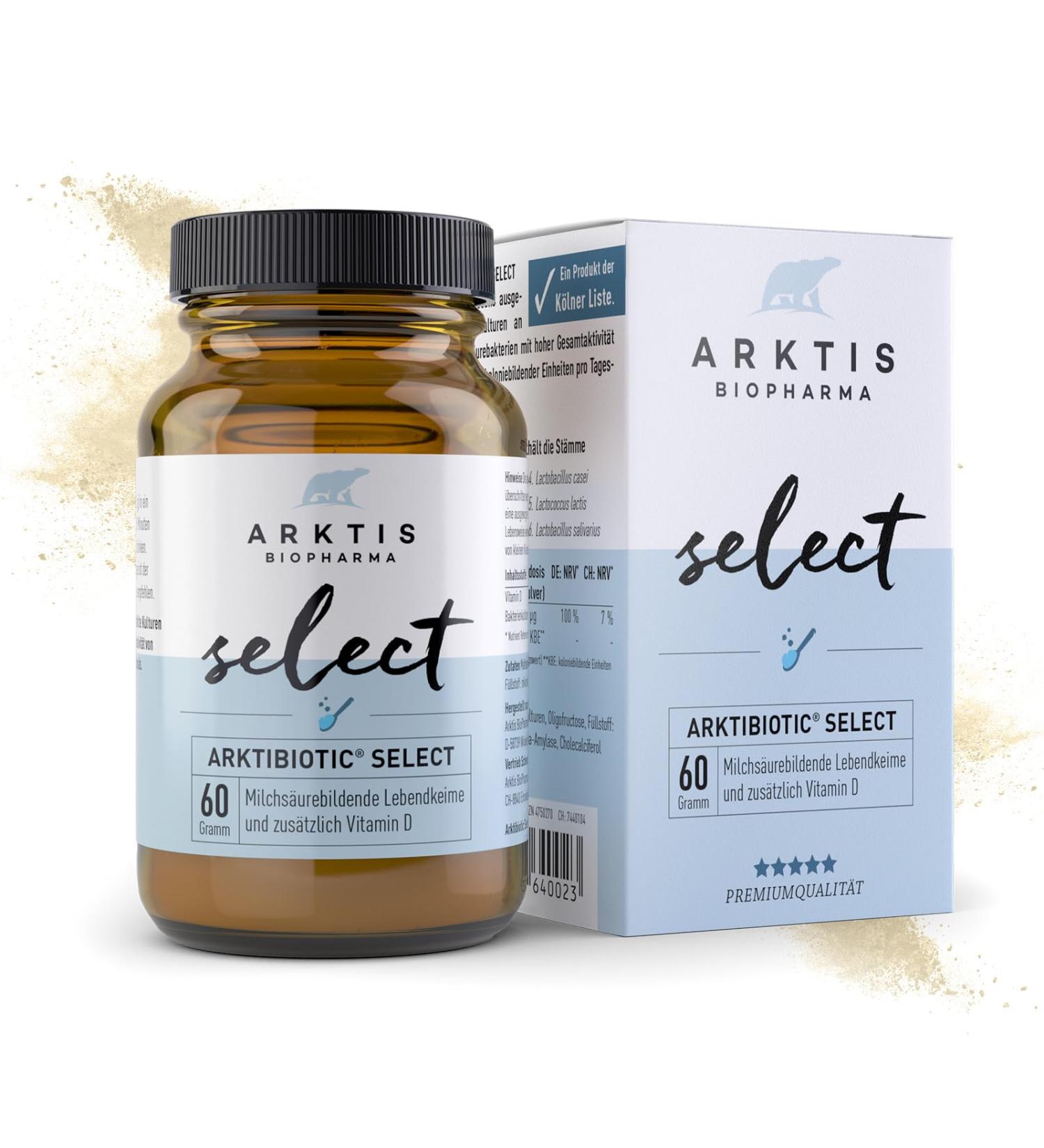 Buy Arctic Biopharma Arctibiotic Select Powder 60G | Pharmacy Quality Probiotic with 6 Lactic Acid Bacteria & Vitamin D for Intestinal Health - Buy Online on GoSupps.com