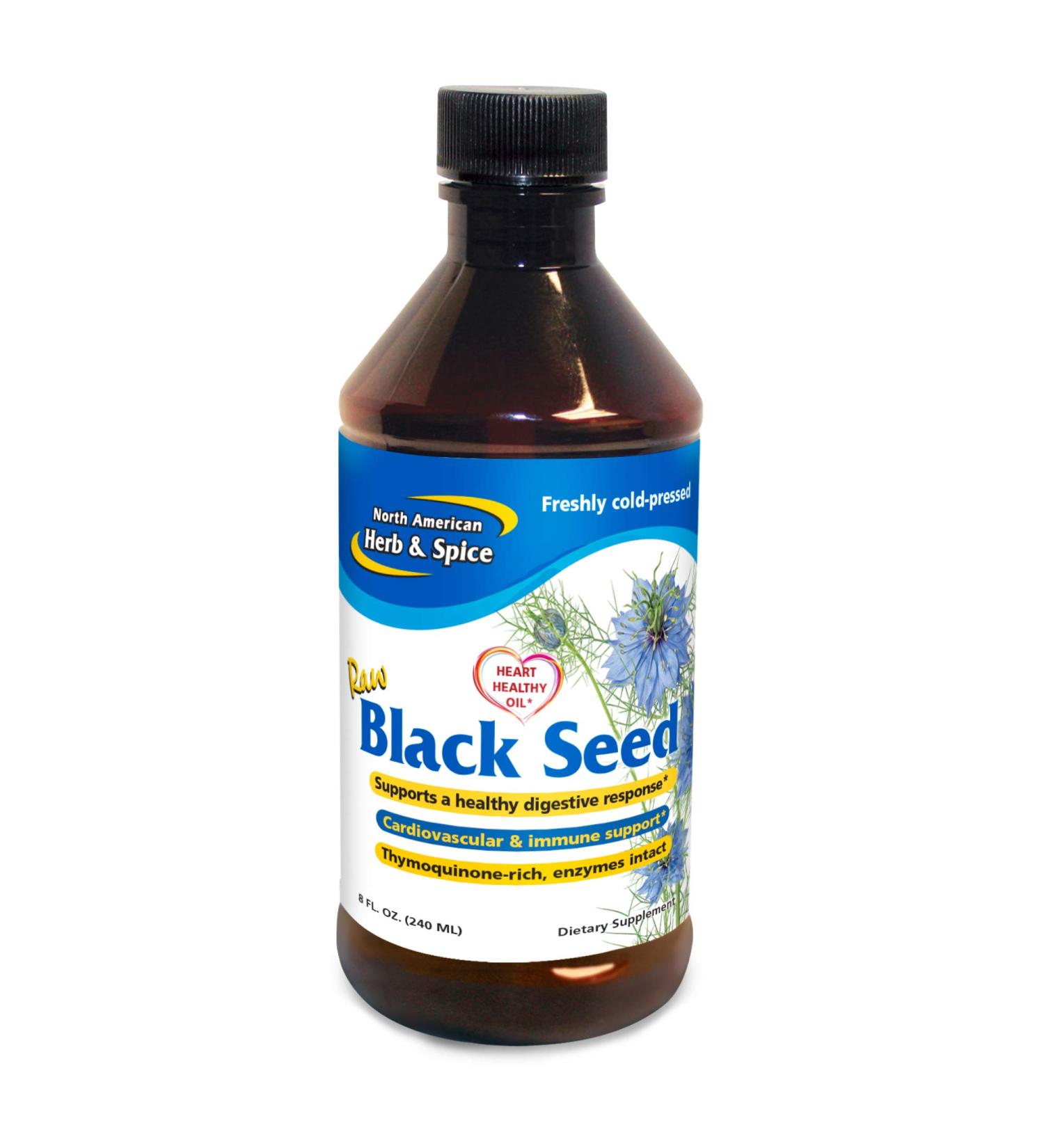 NORTH AMERICAN HERB & SPICE Black Seed Oil - 8 fl. oz. - Cardiovascular and Digestive Support with Oregano Oil - Non-GMO - 48 Servings - Buy Online on GoSupps.com