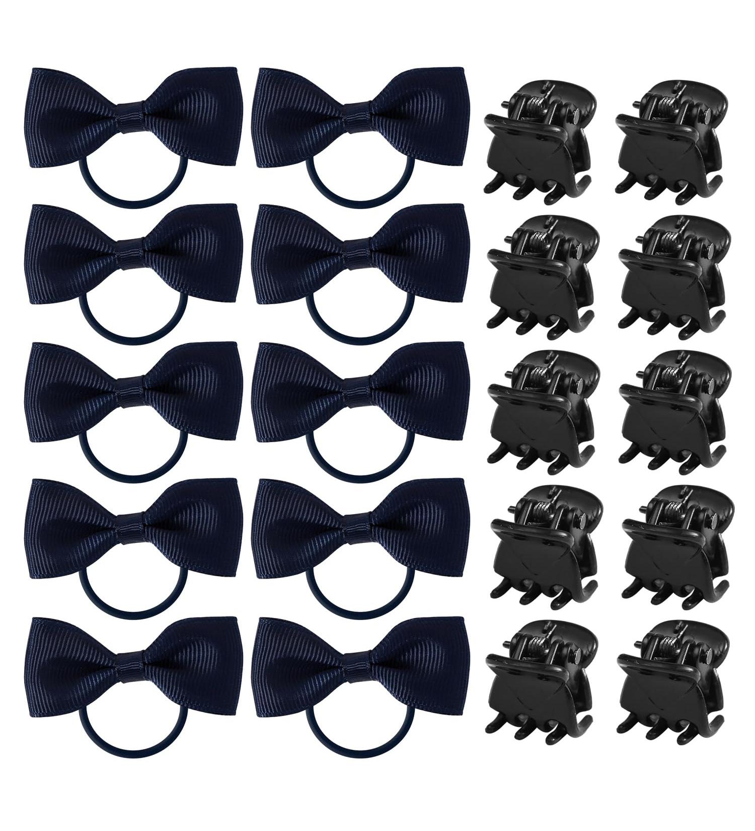 10 Pieces of Dark Blue Butterfly Hair Ties with 10 Pieces of Mini Hair Clips Dark Blue Bows Dark Blue Hair Ties Blue Hair Ties for Girls' School Women's Hair Accessories - Buy Online on GoSupps.com