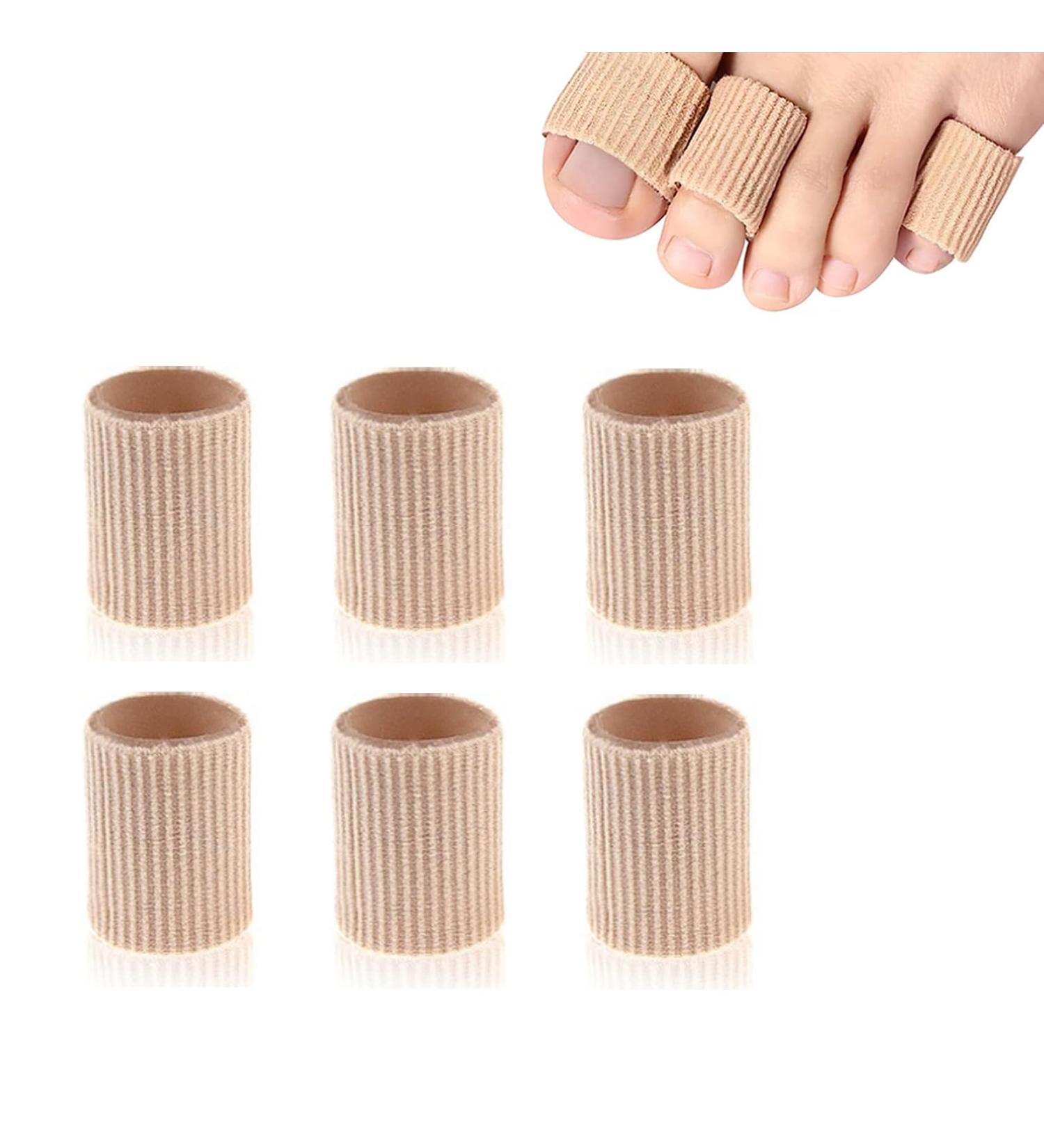 Toe Cushion Tubes Set of 6 - Soft Gel Protectors for Corns Blisters & Calluses | Pain Relief Toe Sleeves - Value Pack - Buy Online on GoSupps.com