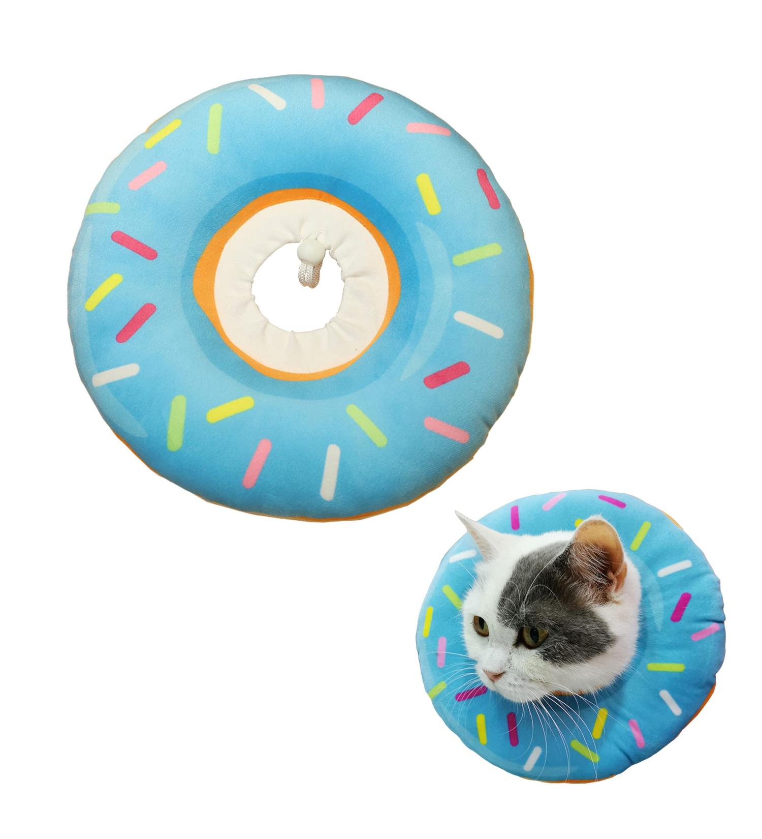 HPWFHPLF Cat Recovery Collar Adjustable Protective Pet Collar Soft Donut Neck Cone Prevent Licking Paws Wound Healing for Cats Puppies Small Breeds Dogs (M Blue) Medium Blue - Buy Online on GoSupps.com
