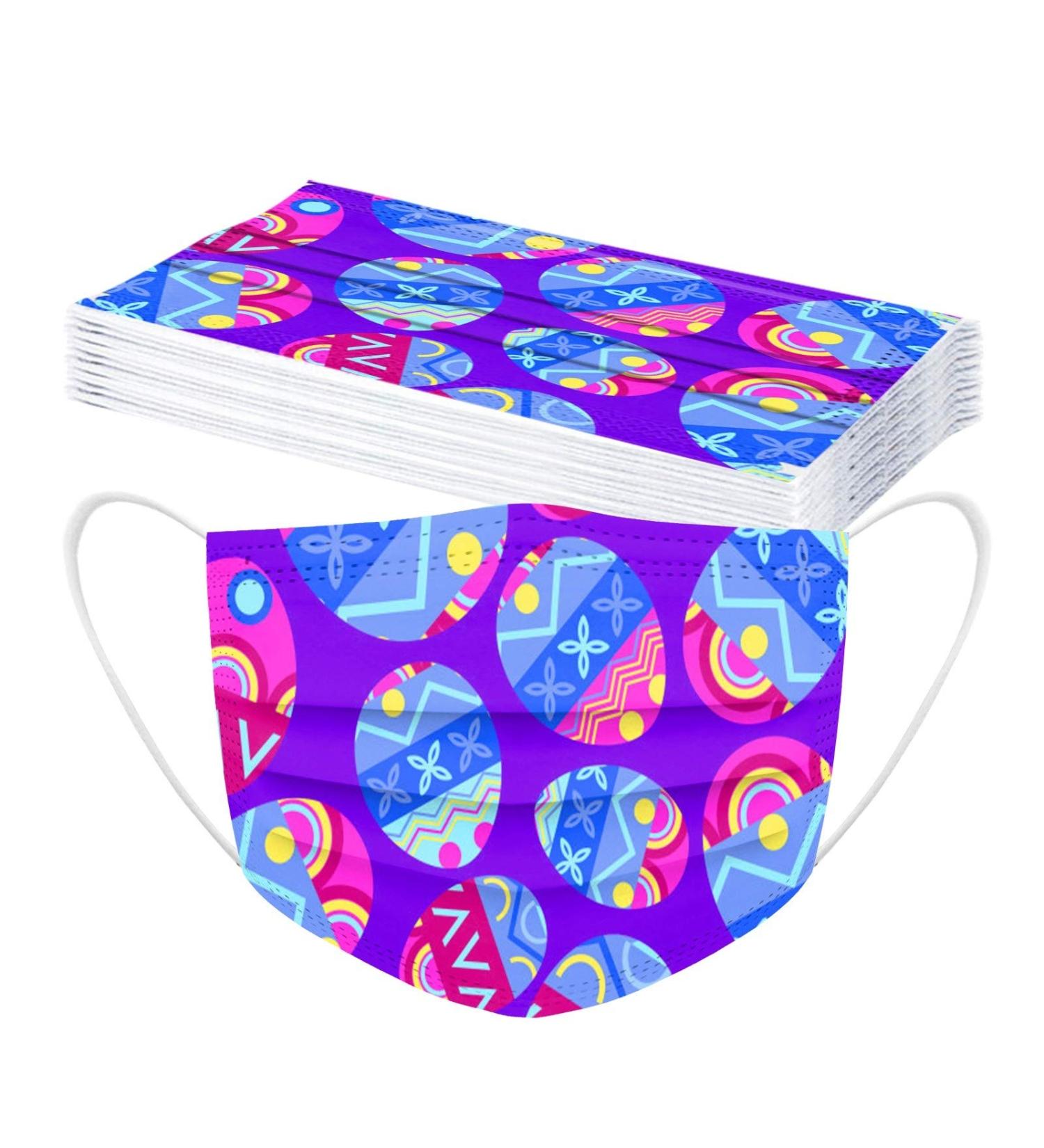 Shop WEXCV 10-Pack Easter Masks for Kids - Breathable 3-Layer Disposable Cloth Masks with Fun Prints Dustproof Protection for Mouth & Nose - Buy Online on GoSupps.com