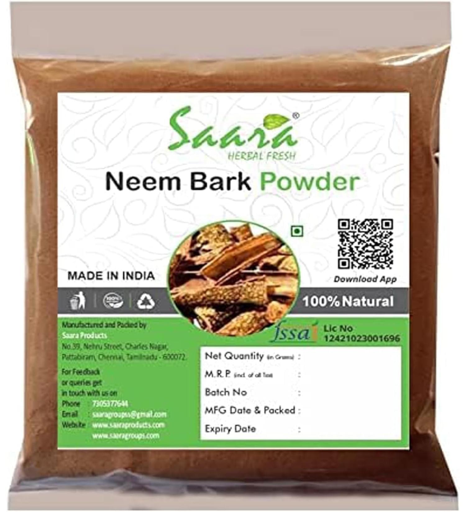 Neem Bark Powder Neem Chhal Powder Useful in Tiredness Skin Diseases Vitamin Supplement 100gm