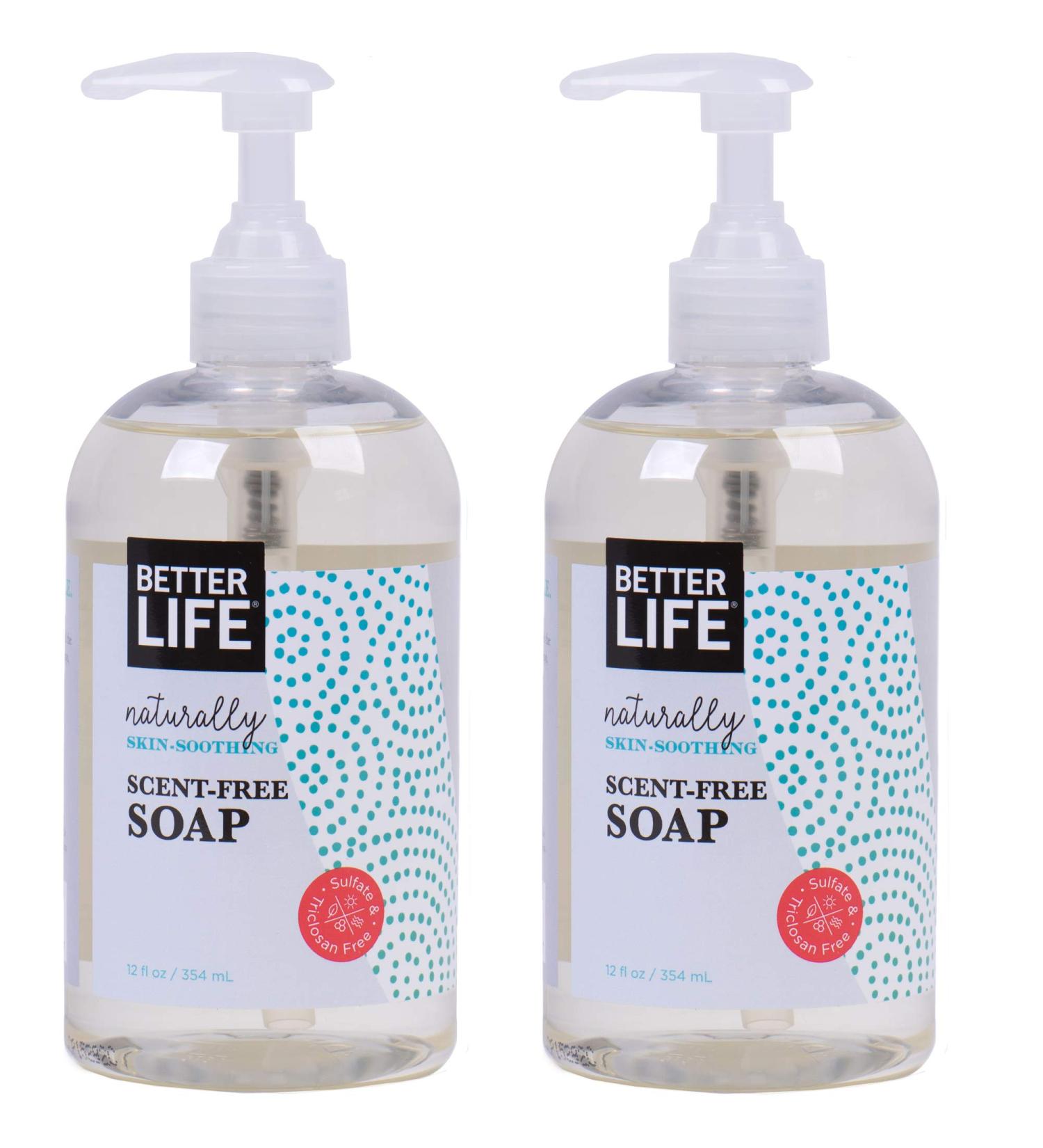 Better Life Natural Hand and Body Soap, Unscented, 12 Fluid Ounce - Pack of 2 Unscented 12 Fl Oz (Pack of 2)