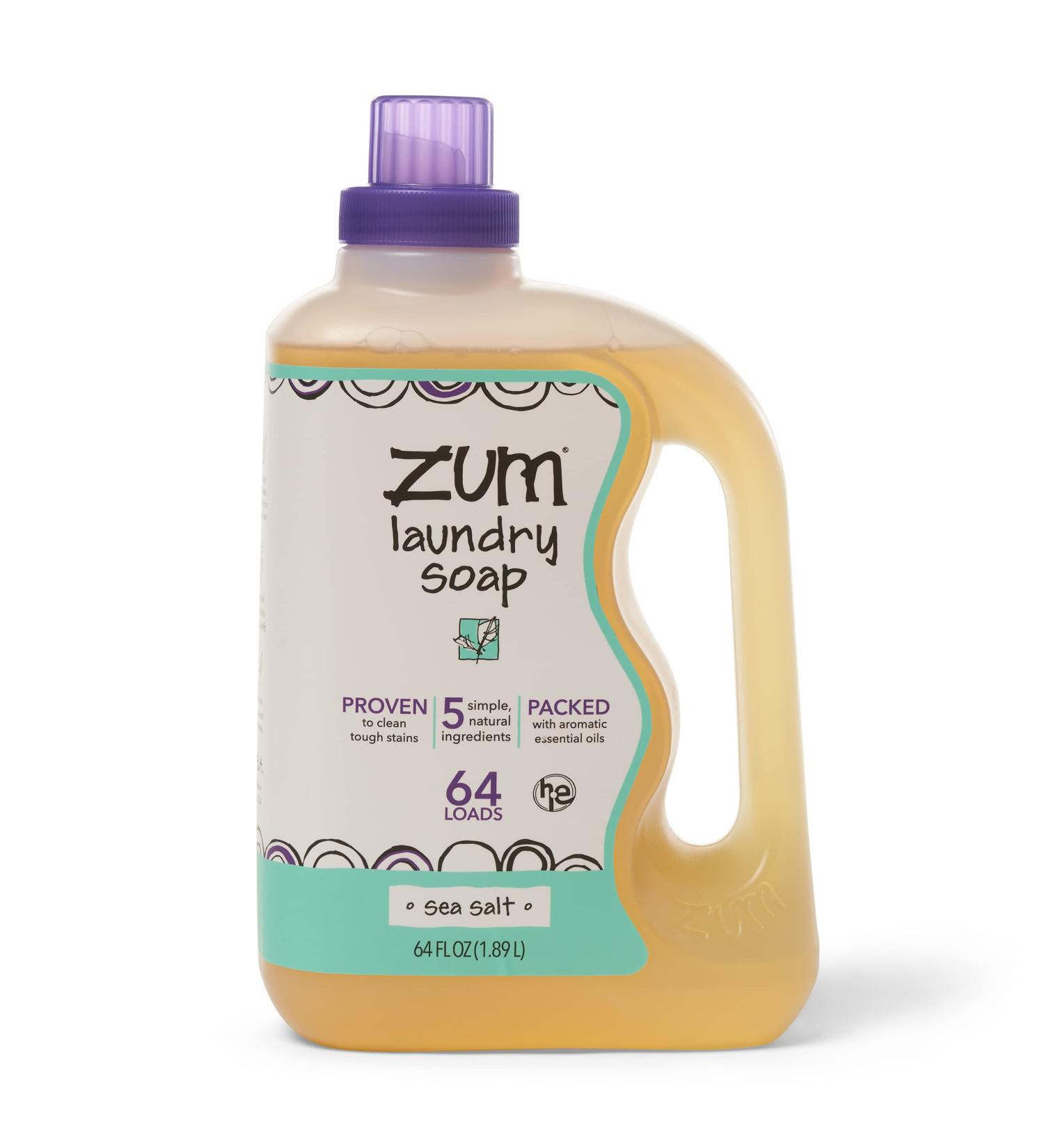 Zum Clean Laundry Soap - Sea Salt 64 fl oz - Natural Ingredients - Eco-Friendly (Pack of 1) - Buy Online on GoSupps.com
