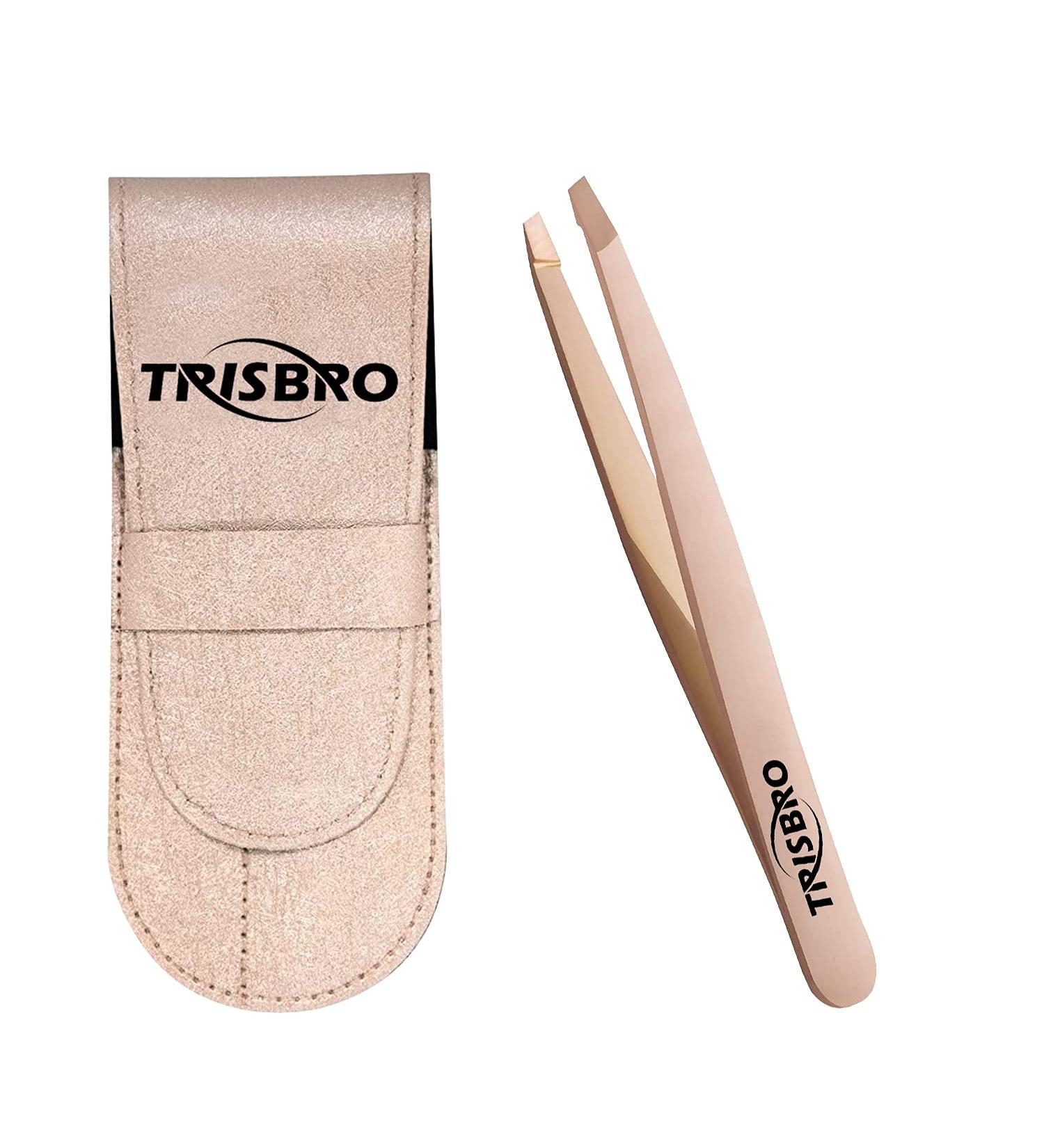 Slant Tip Tweezer - Professional Eyebrow Stainless Steel Tweezers - Splinter Tweezer for Facial Hair Removal - Best Precision Slant Tweezer for Ingrown Hairs (Rose Gold) - Buy Online on GoSupps.com
