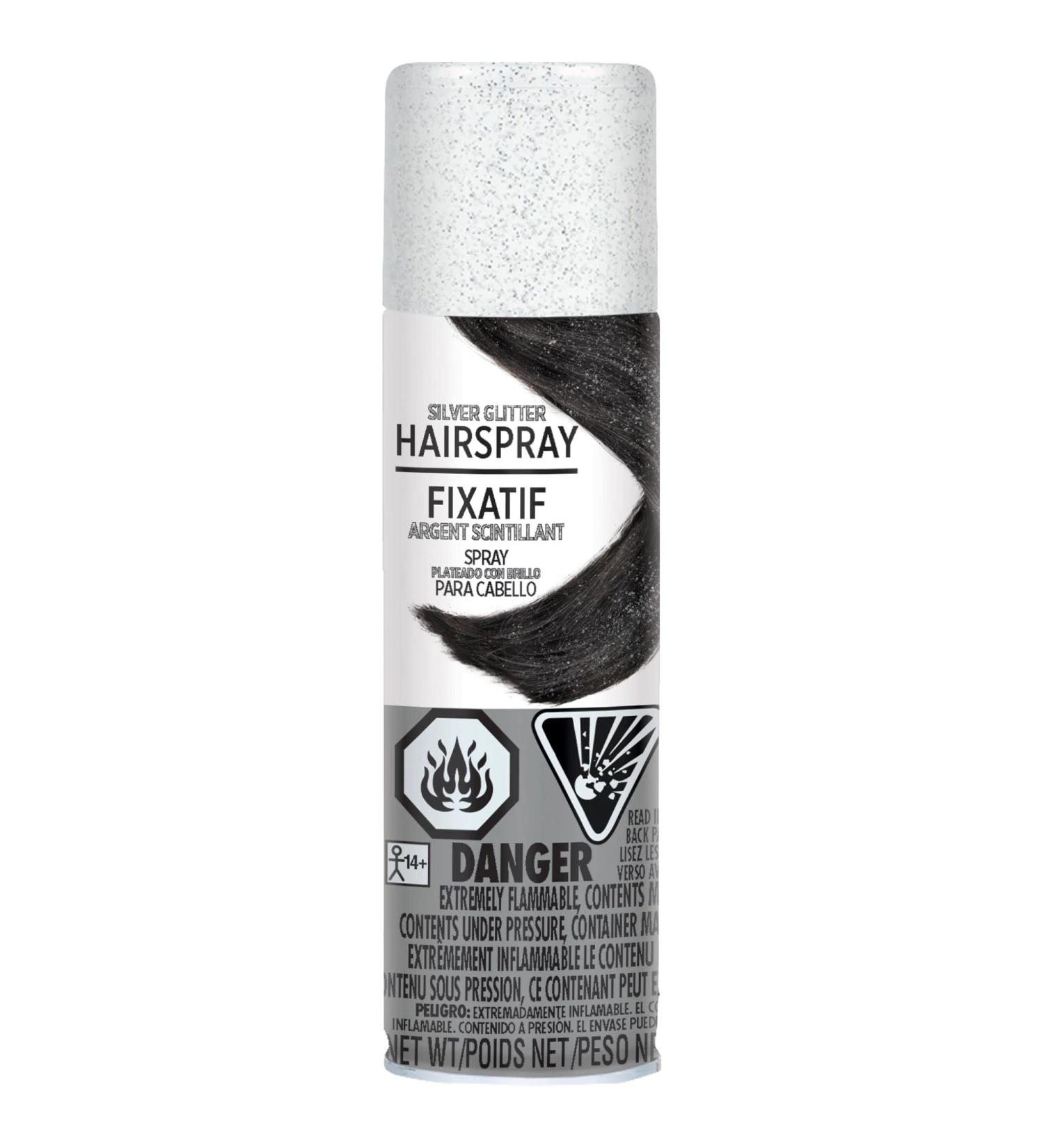 amscan Glittery Silver Hair Spray - 3oz  1 Pc Silver 3 Fl Oz (Pack of 1)