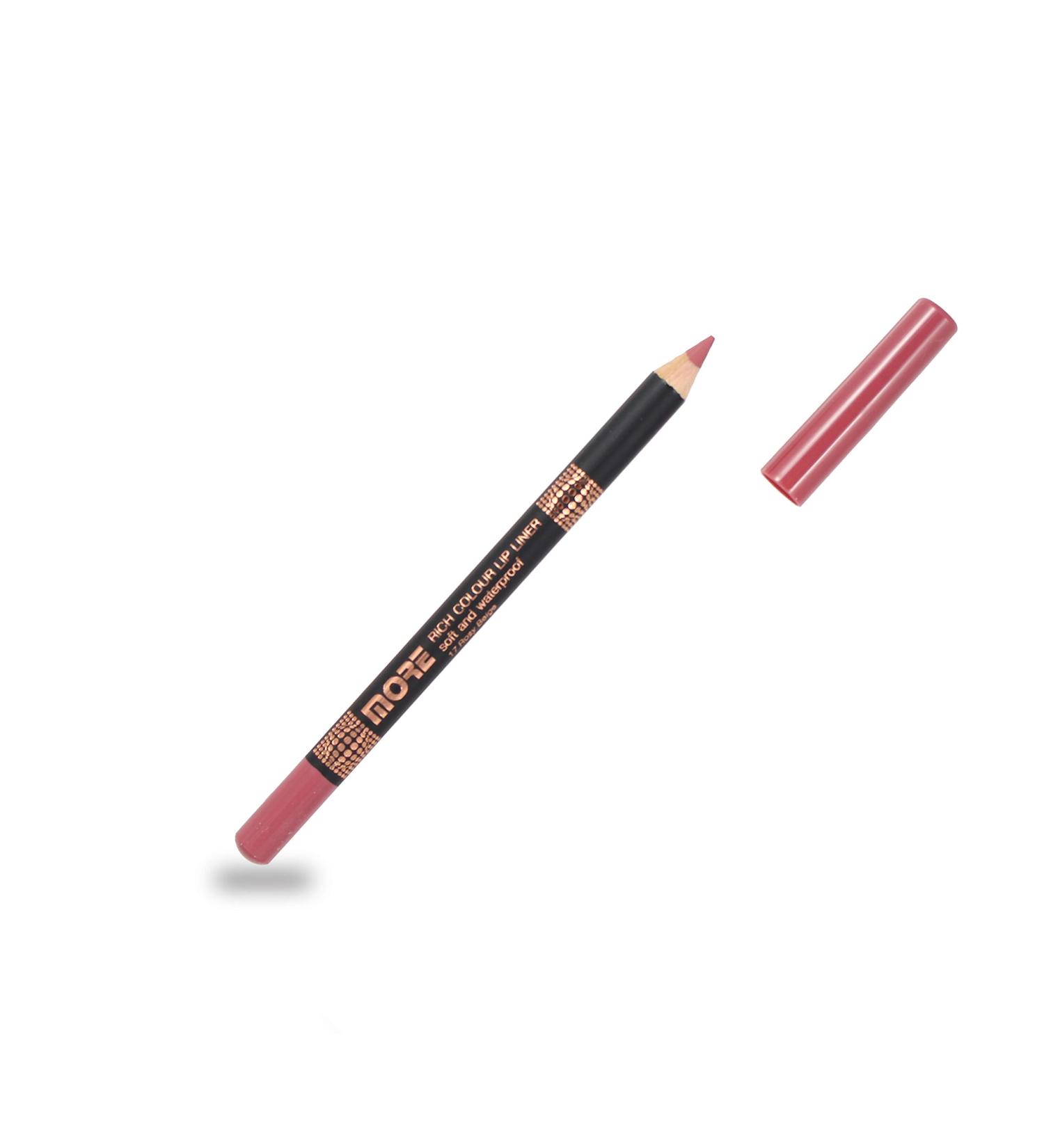  MORE COSMETICS Soft lip pencil in richer pink beige color water resistant easy to blend - Buy Online on GoSupps.com