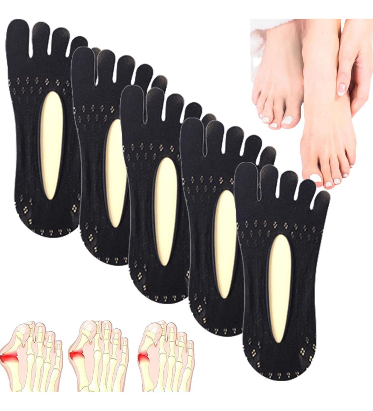 ERGOic Bunion Relief Socks - Anti-Bunion Health Socks for Women and Men - Bunion Corrector Toe Align Socks (Black 5 Pairs) - Buy Online on GoSupps.com