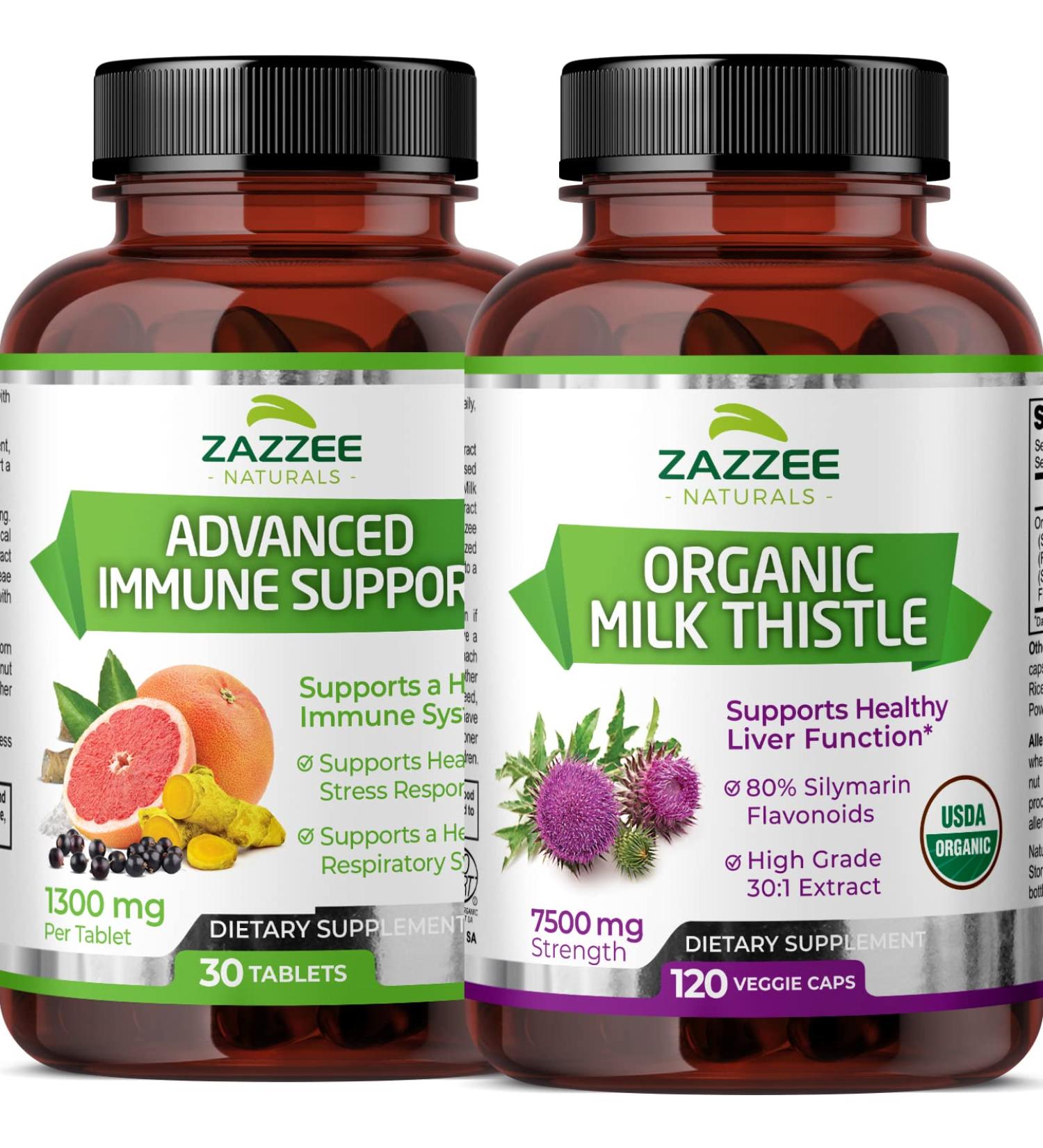 Zazzee Organic Milk Thistle Extract Capsules | Immune Support Tablets - Buy Online on GoSupps.com