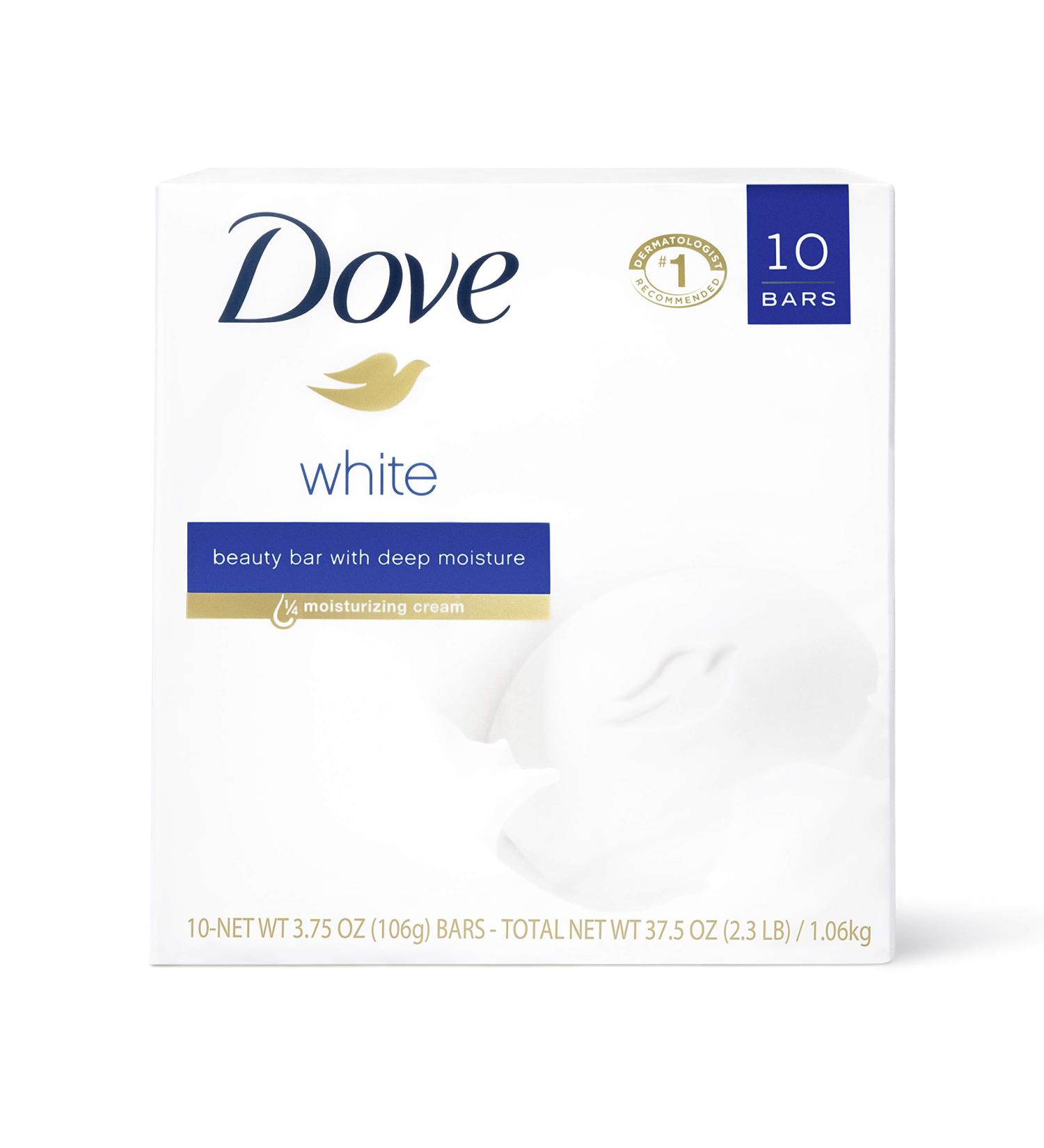 Dove Beauty Bar 3.75 oz, 10 Bars - More Moisturizing than Soap, Washes Away Bacteria, Nourishes Skin - Buy Online on GoSupps.com