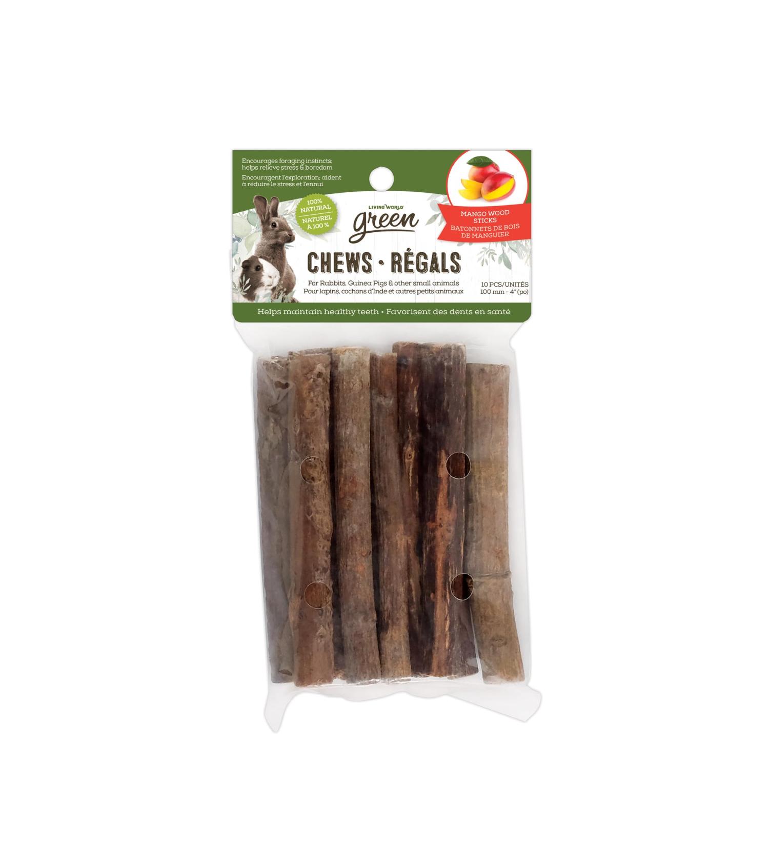 Living World Green Small Animal Chews Mango Sticks - 10 count (Pack of 1) - Buy Online on GoSupps.com