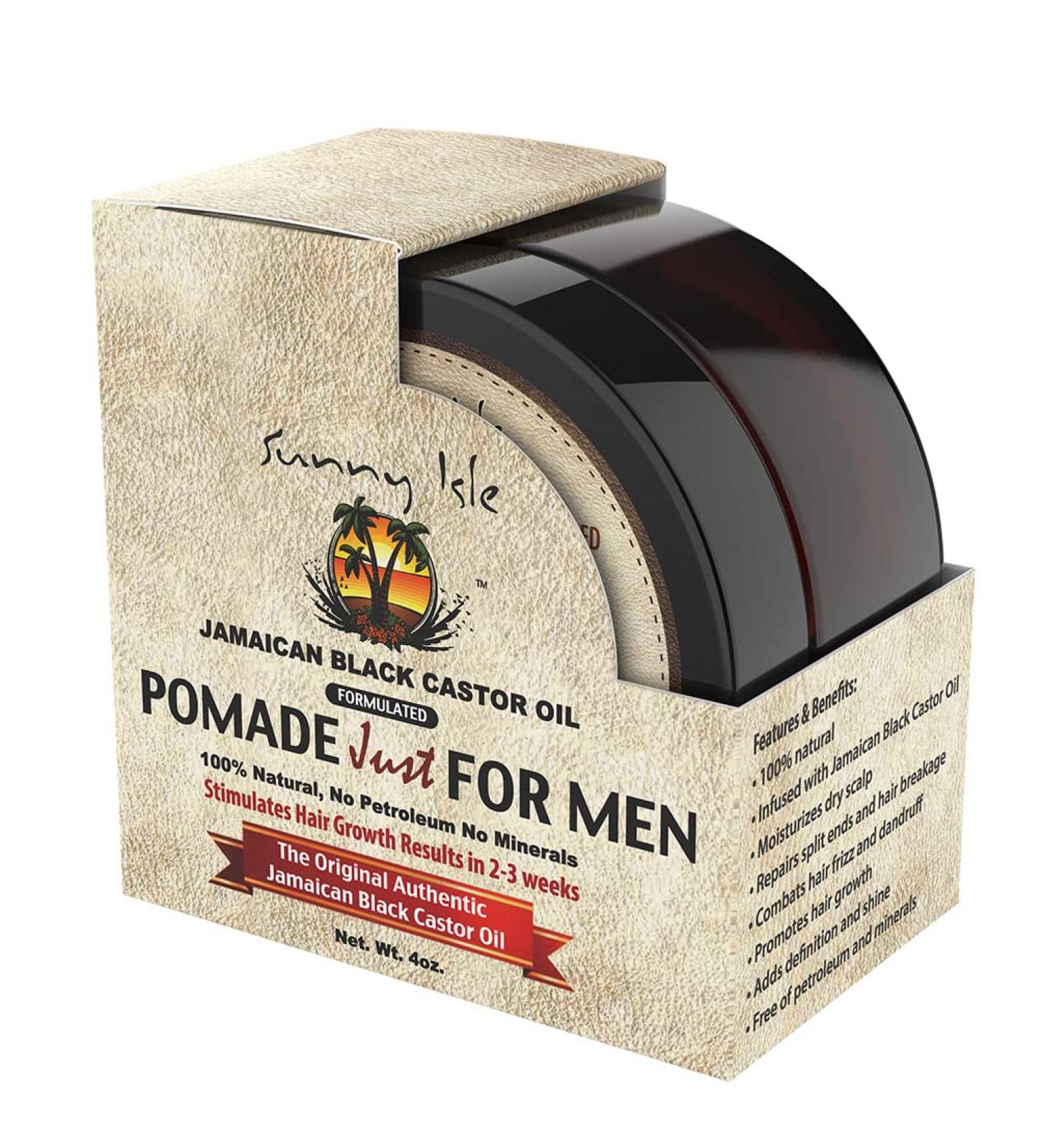 Sunny Isle Jamaican Black Castor Oil Pomade for Men - 4 oz | Natural Hair & Beard Care - Buy Online on GoSupps.com