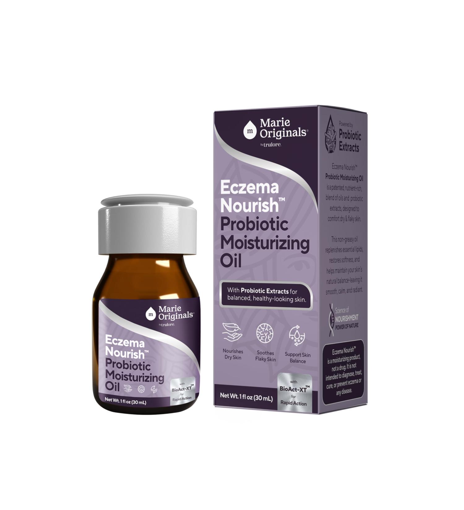 Marie Originals Eczema Nourish Probiotic Moisturizing Oil Eczema Oil for Dry Prone Skin Types Lightweight Non Greasy Body Moisturizer for Kids Teens & Adults Supports Hydration & Balance 1 oz