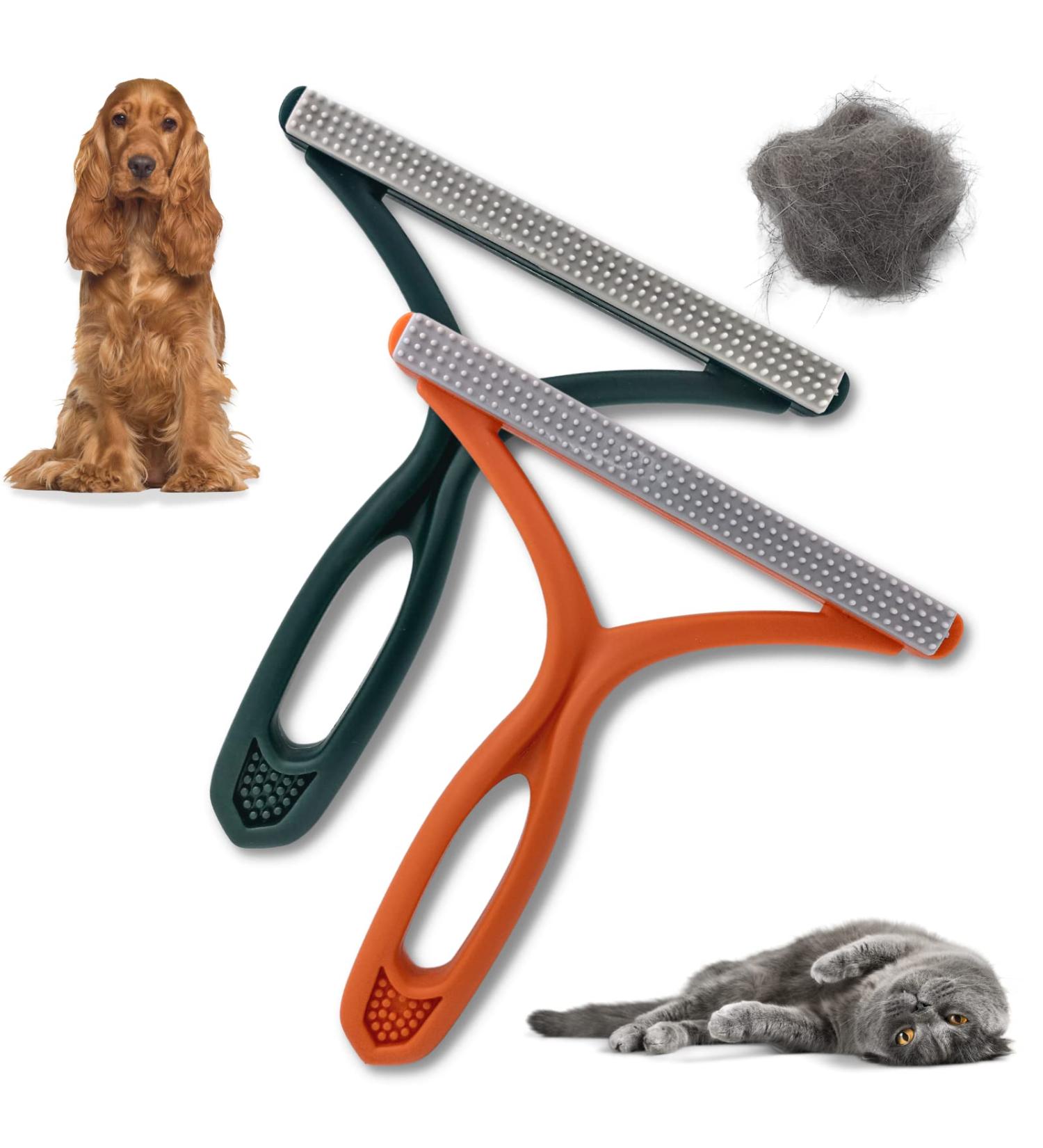 Pawsonly Reusable Portable Lint Remover | Best Animal Hair Remover Brush for Carpets & Sofas | Effective Cat & Dog Hair Remover | Pet Hair Remover - Orange & Green - Buy Online on GoSupps.com