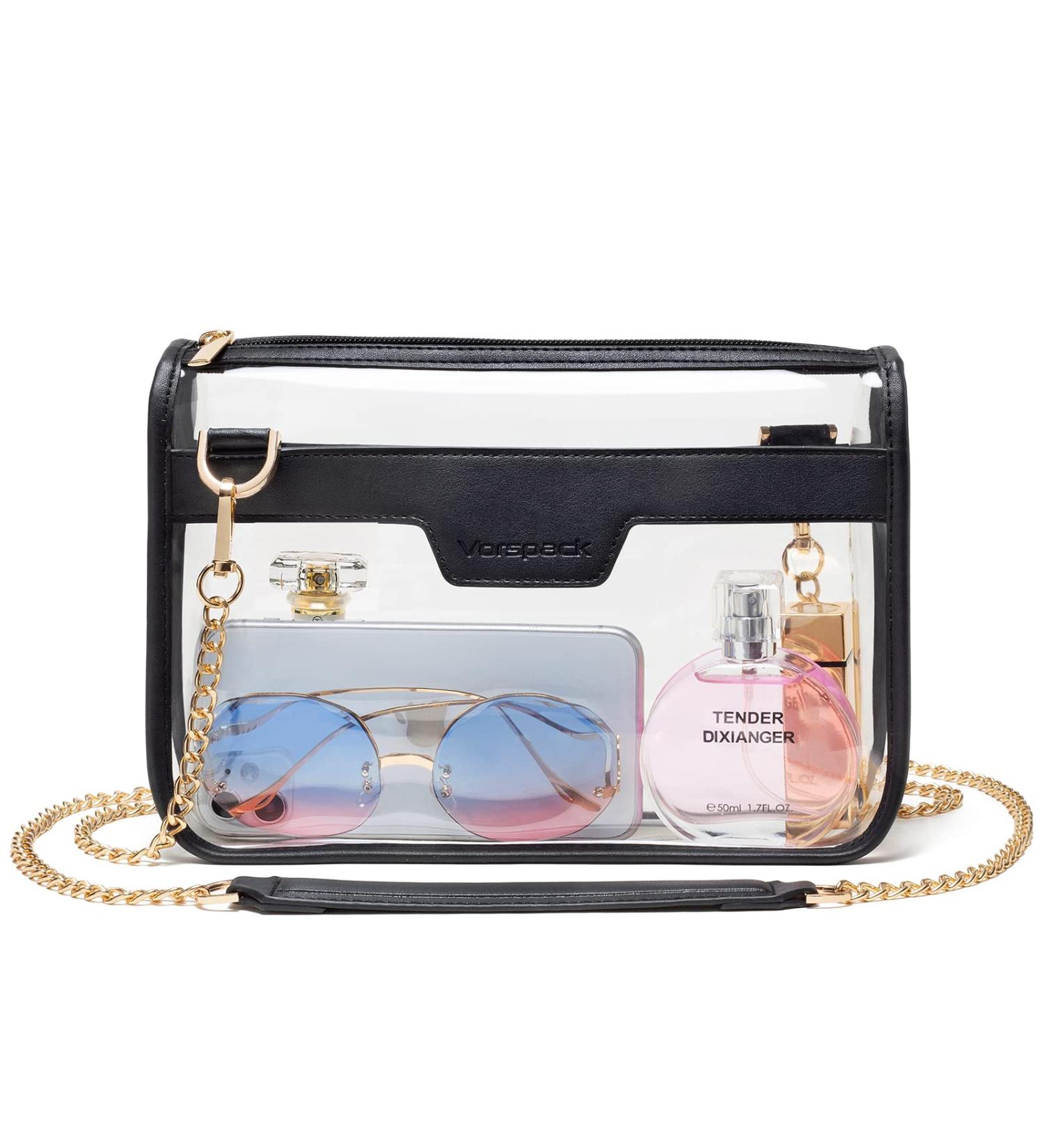 Vorspack Clear Crossbody Bag for Women - Stadium Approved Clear Purse for Sport Events and Concerts in Black - Buy Online on GoSupps.com