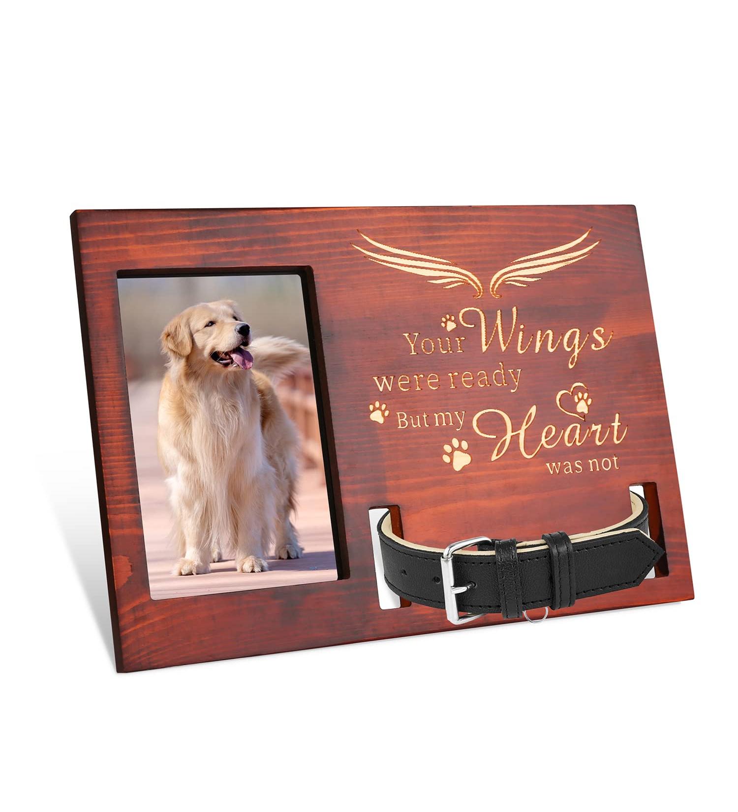 Personalized Wooden Pet Memorial Picture Frame for Cats and Dogs - Sympathy Gifts for Loss, Remembrance, and Bereavement - Buy Online on GoSupps.com