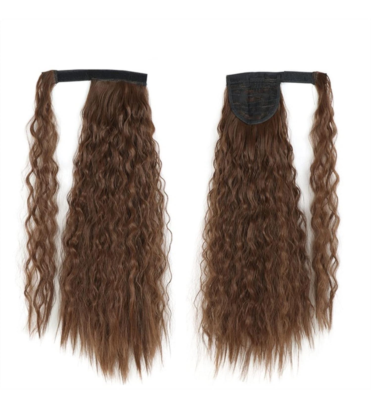 Ponytail Extensions 22/32 inch Synthetic Natural Hairpiece Headwear Hair Brown Grey Long Curly Ponytail Wrap Around Ponytail Clip in Hair Extensions for Women(Color:8 Size:22inches) 22inches 8 - Buy Online on GoSupps.com