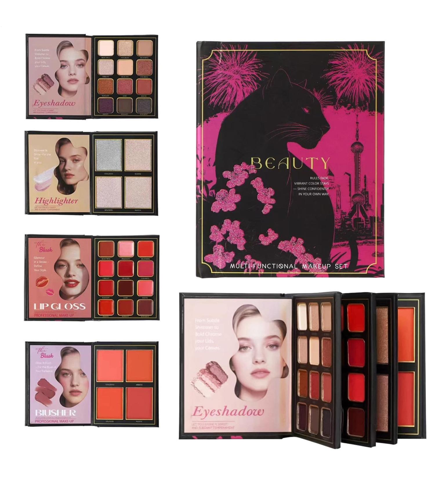  Nkmifeg Makeup Palette Book 4 Layers Long Lasting Foldable Multifunction Beauty Supplies Contour Palette and Blush for Mature Women Artists Wedding Prom Office Evening Fashion - Buy Online on GoSupps.com