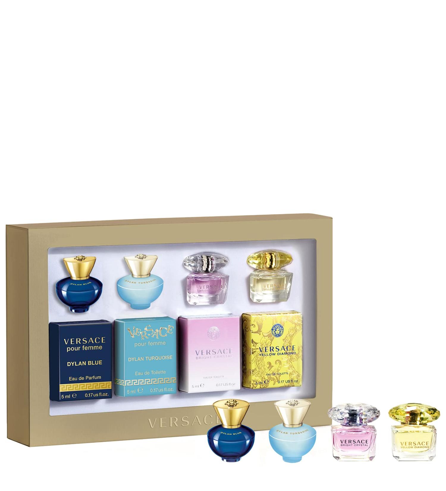 Versace Women's Mini Fragrance Gift Set - Dylan Blue EDP, Turquoise EDT, Bright Crystal EDT, Yellow Diamond EDT - Buy Online on GoSupps.com