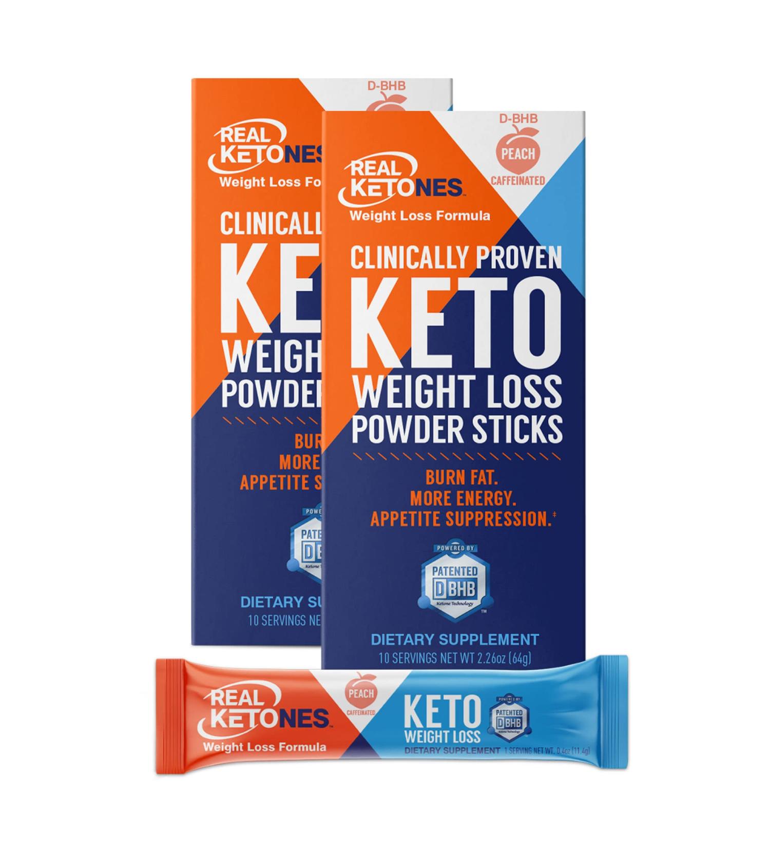 Real Ketones Peach Exogenous Keto D BHB + Caffeine - 20 Packets for Rapid Ketosis - Buy Online on GoSupps.com