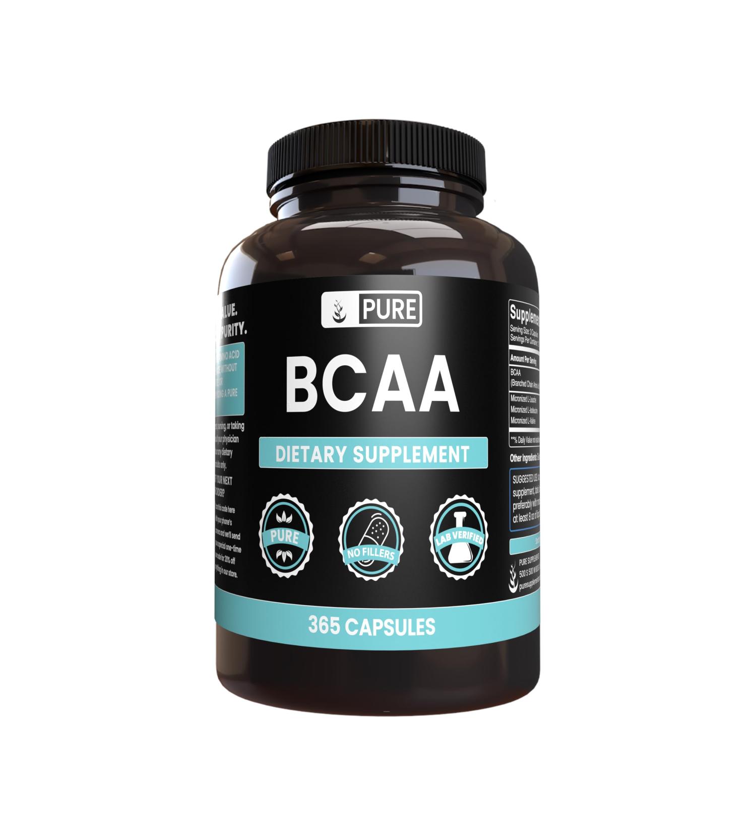 Buy Pure Original Ingredients BCAA - No Fillers Lab Verified 365 Capsules for Optimal Performance - Buy Online on GoSupps.com