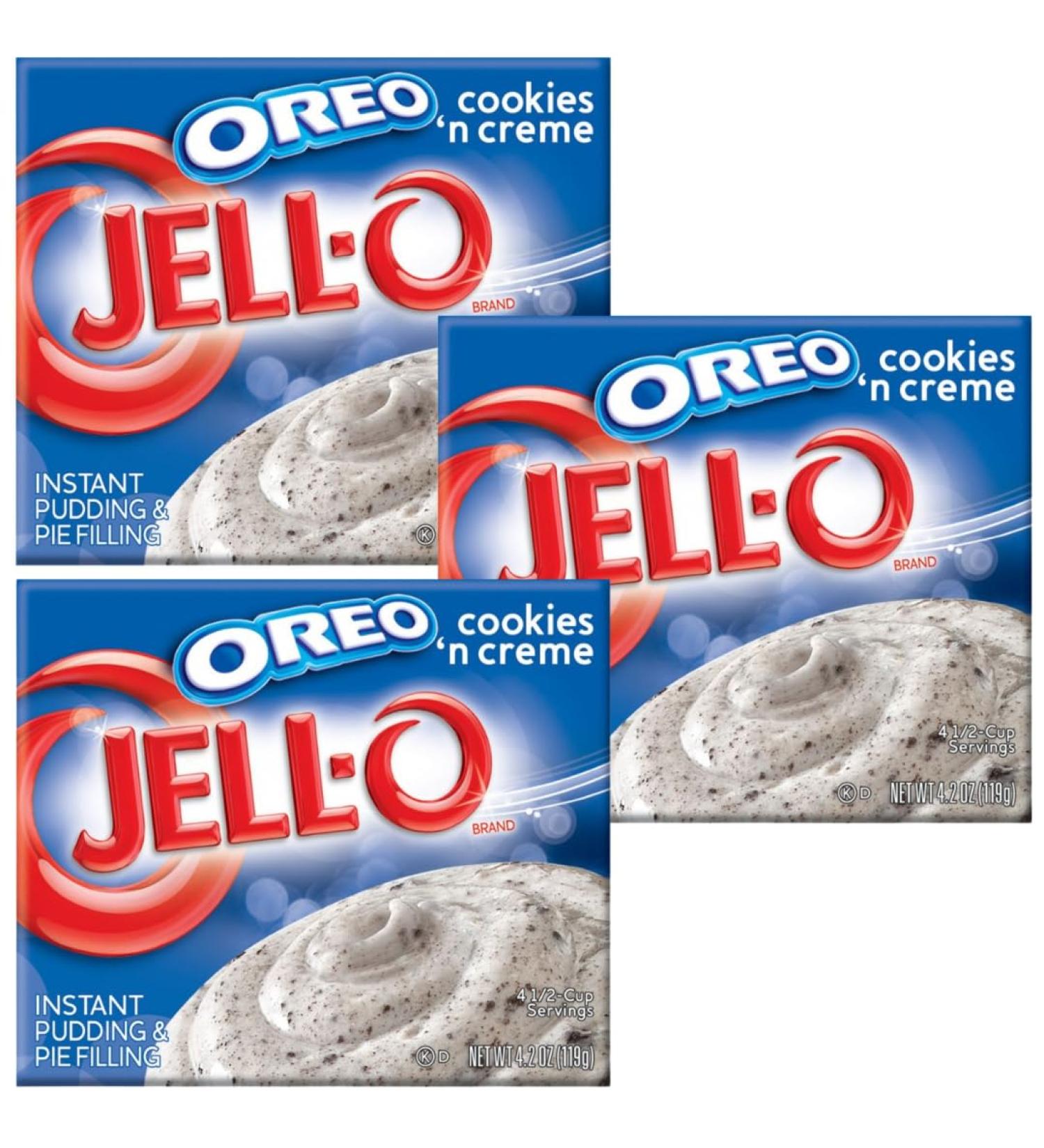 Jelly Bundle With Jell-O Instant Pudding Oreo Cookies & Cream 119g (3 Pack)