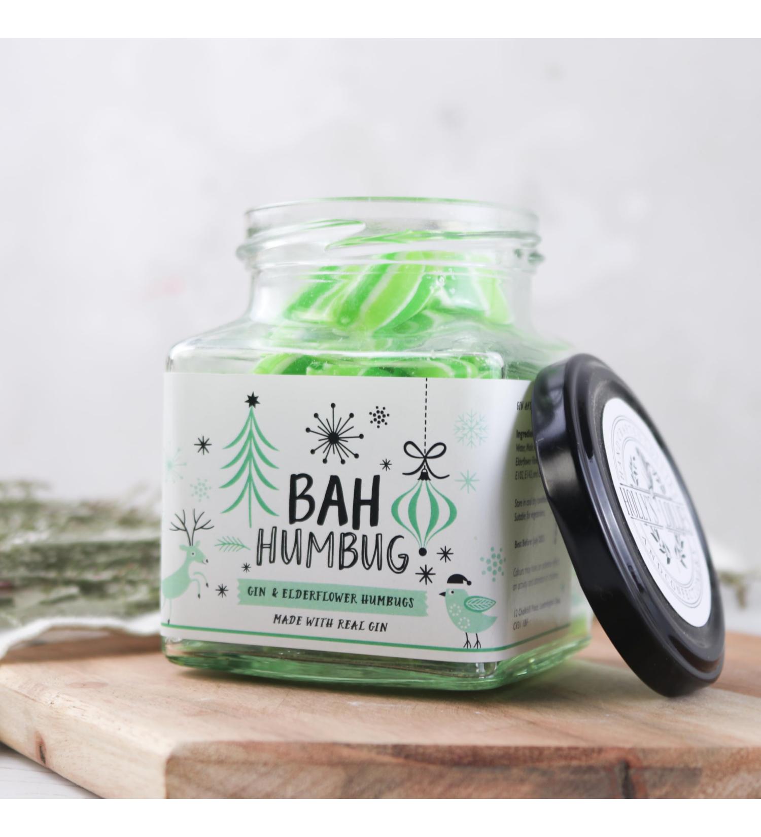 Gin & Elderflower Humbugs Alcoholic Sweets 160g Jar Delicious Food Gift and Stocking Filler Gin Gift - Buy Online on GoSupps.com