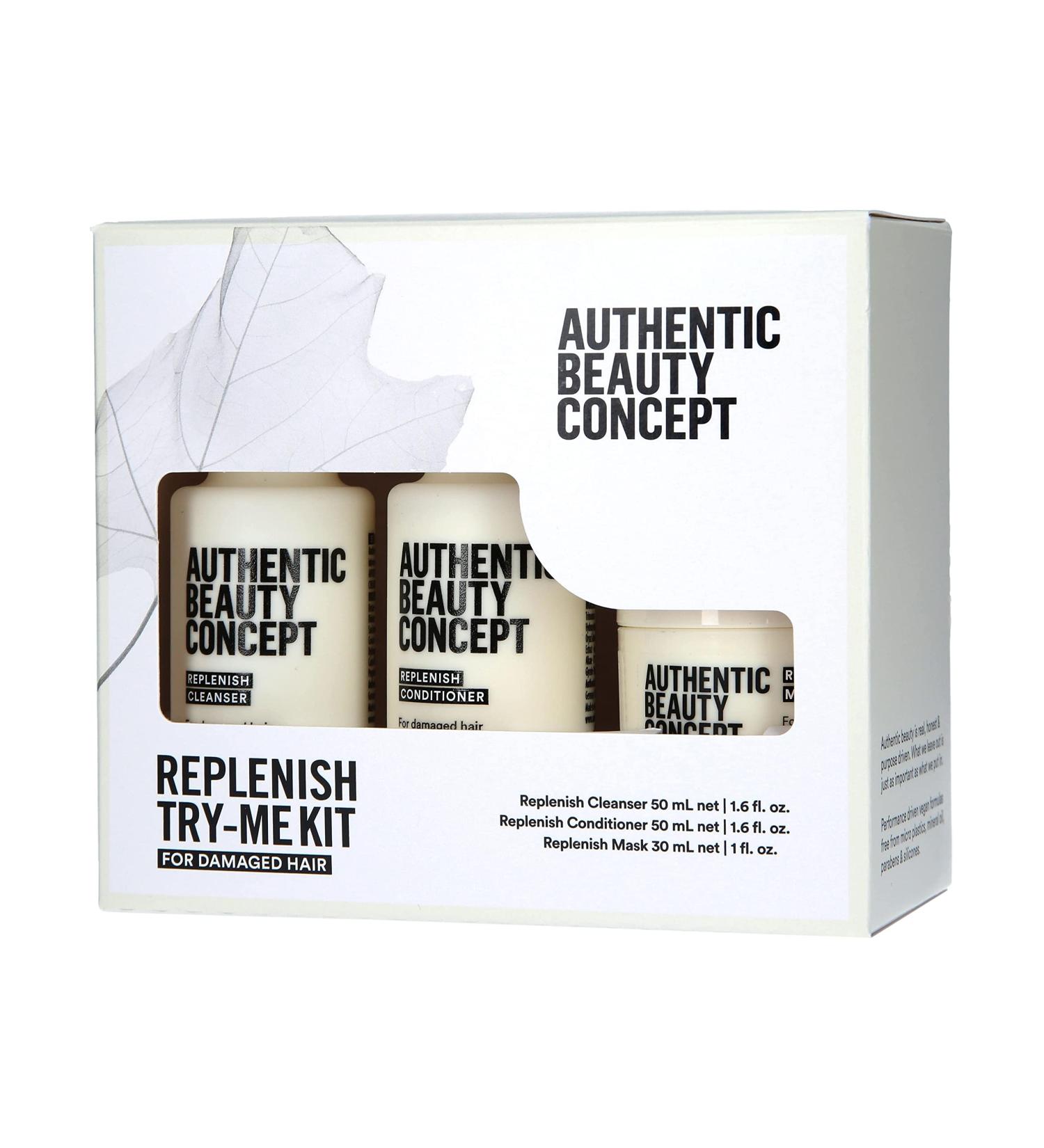 Authentic Beauty Concept Replenish Try-Me Kit for Damaged Hair - Nourishes & Strengthens | Vegan & Cruelty-Free - Buy Online on GoSupps.com