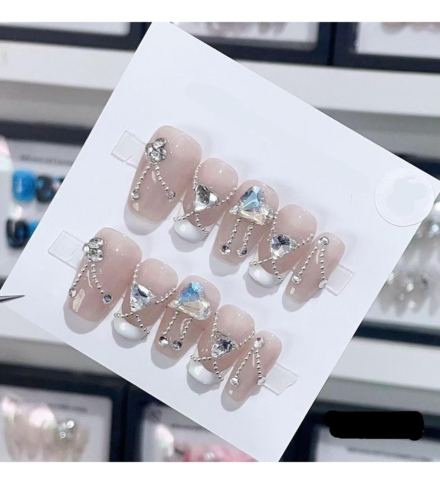 Handmade Long and Short Nail Patches for Artificial Nail Enhancement(Color:19588 Size:XS) - Buy Online on GoSupps.com