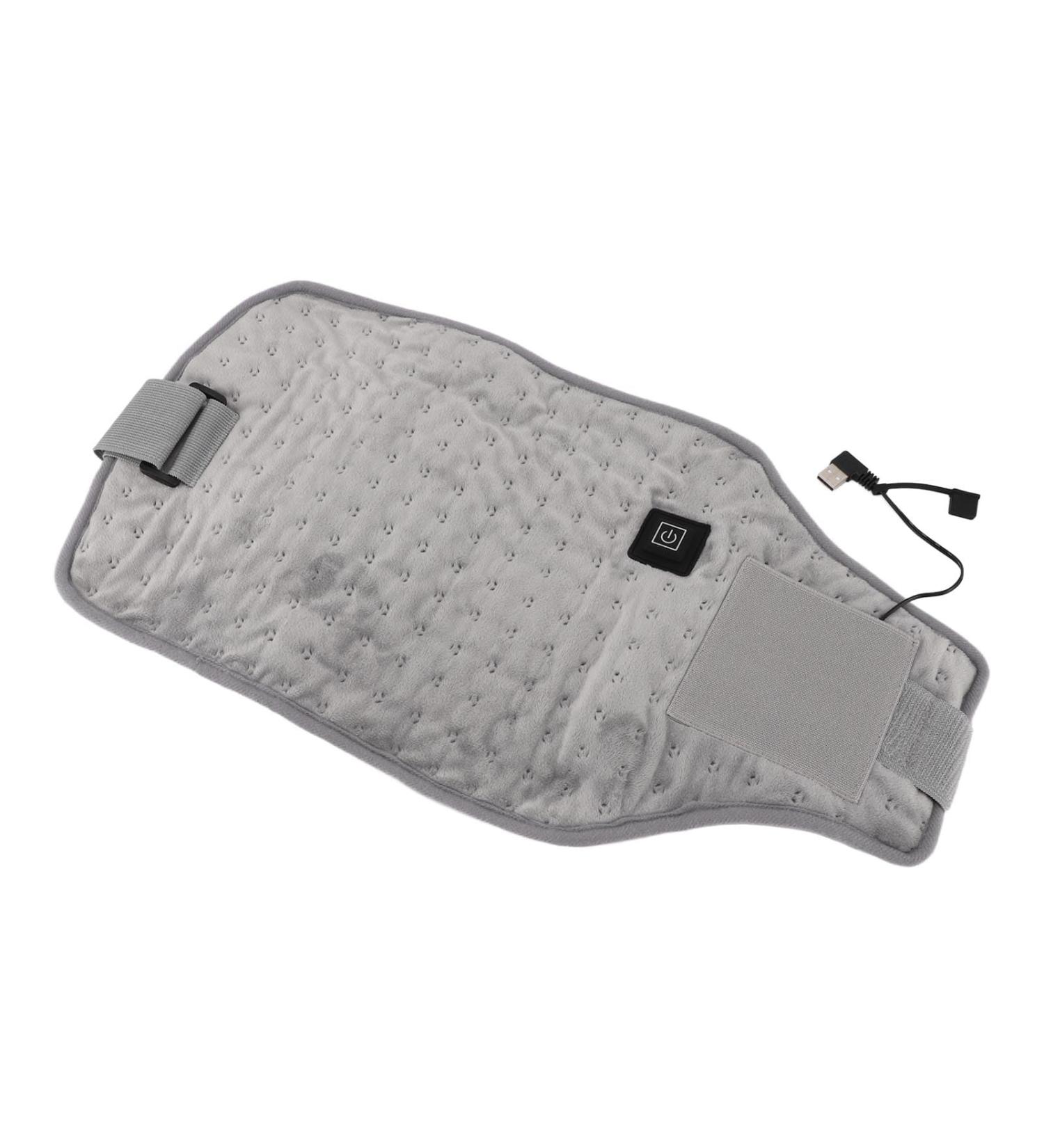 USB Heated Belt - Skin-Friendly Foldable Waist Wrap | Breathable Fast Heating Adjustable Temperature - Ideal for Home Use (Light Gray) - Buy Online on GoSupps.com