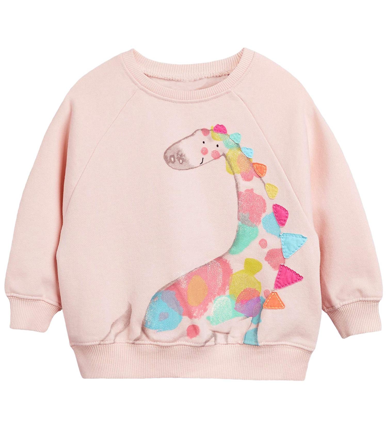 DHASIUE Baby Girls Unicorn Sweatshirt Jumper T-Shirt | Cute Long Sleeved Cotton Tee | Kids Toddler Clothes Ages 1-8 | Dinosaur/Pink Design - Buy Online on GoSupps.com