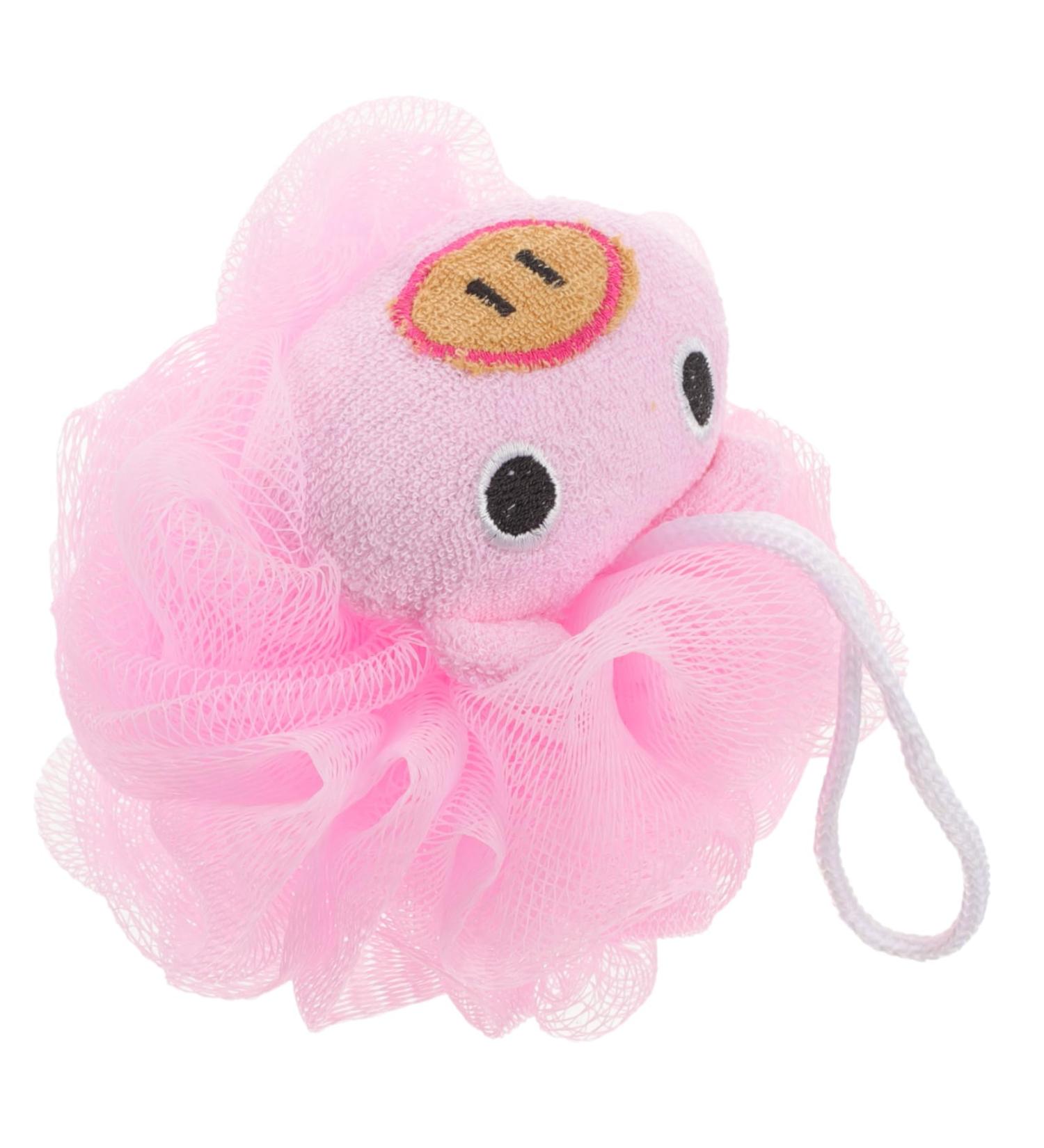 SEWACC Loofah Back Scrubber & Bath Sponge - Pink Shower Puff for Women & Kids | Skin Scrubber & Bathroom Accessories - Buy Online on GoSupps.com