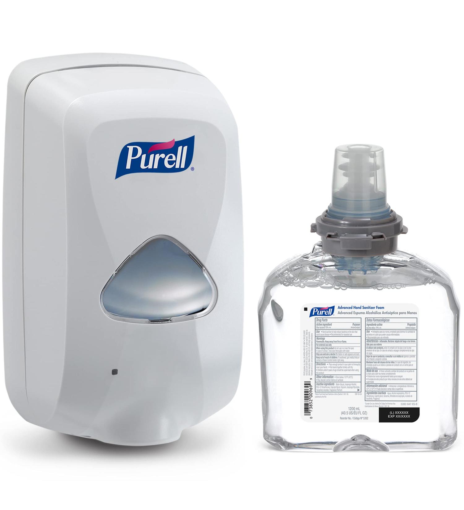 PURELL Advanced Hand Sanitizer Foam TFX Starter Kit - 1-1200 mL Refill + Touch-Free Dispenser - Buy Online on GoSupps.com