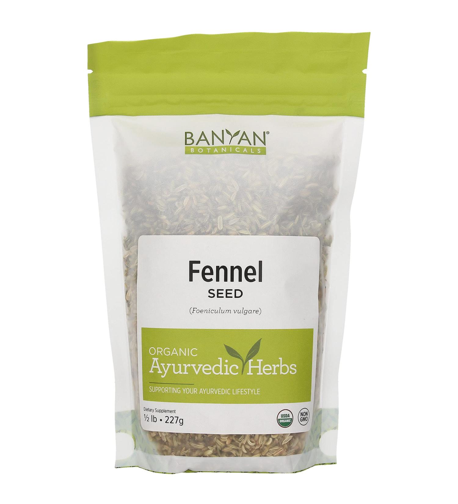 Organic Whole Fennel Seed 1/2 lb - Digestive Comfort Spice Supplement - USDA Certified - Foeniculum vulgare - 8 oz - Buy Online on GoSupps.com