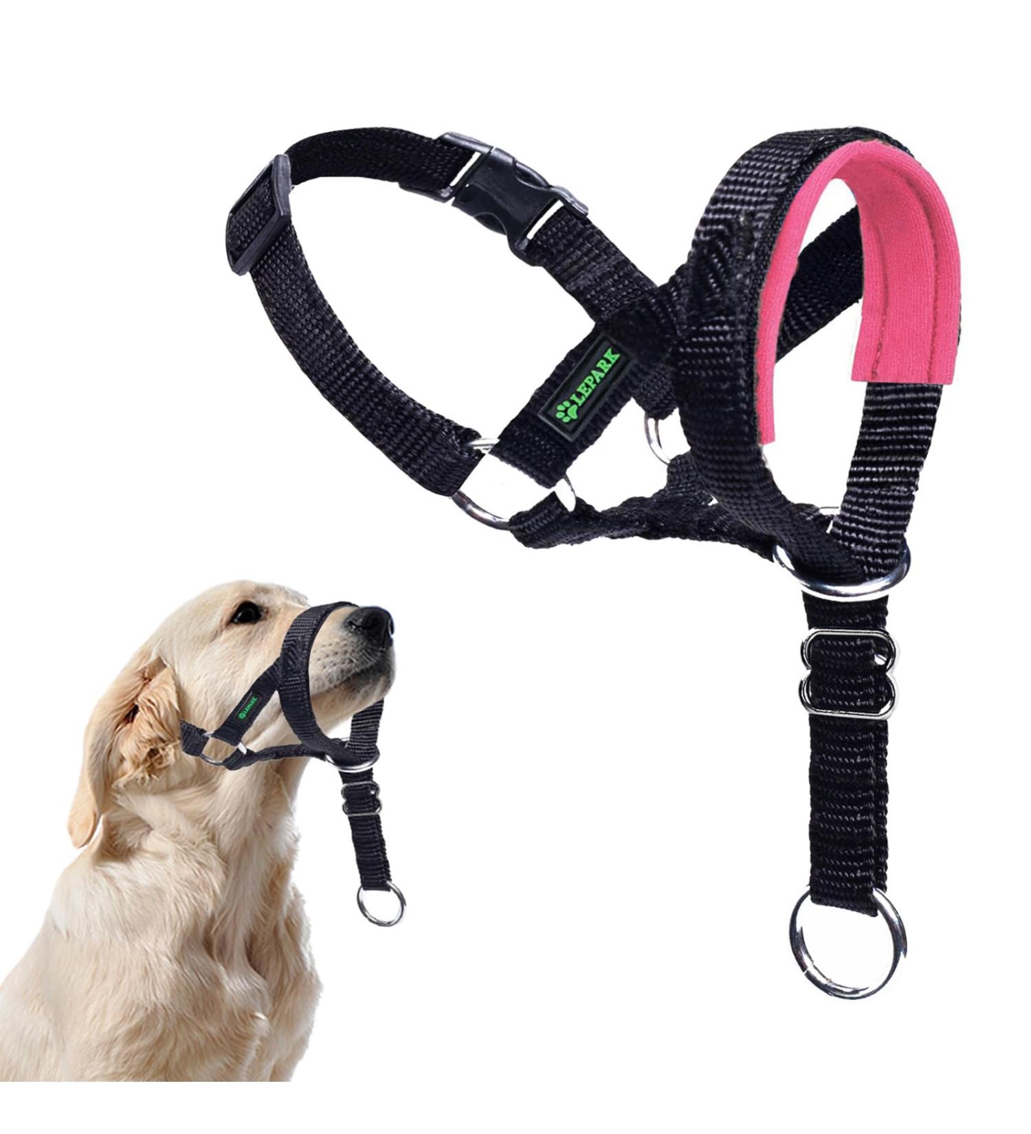 Adjustable Dog Halter with Seat Belt | Anti-Pull Head Dishes for Dogs (Small Pink) Easy Control & Comfort - Buy Online on GoSupps.com