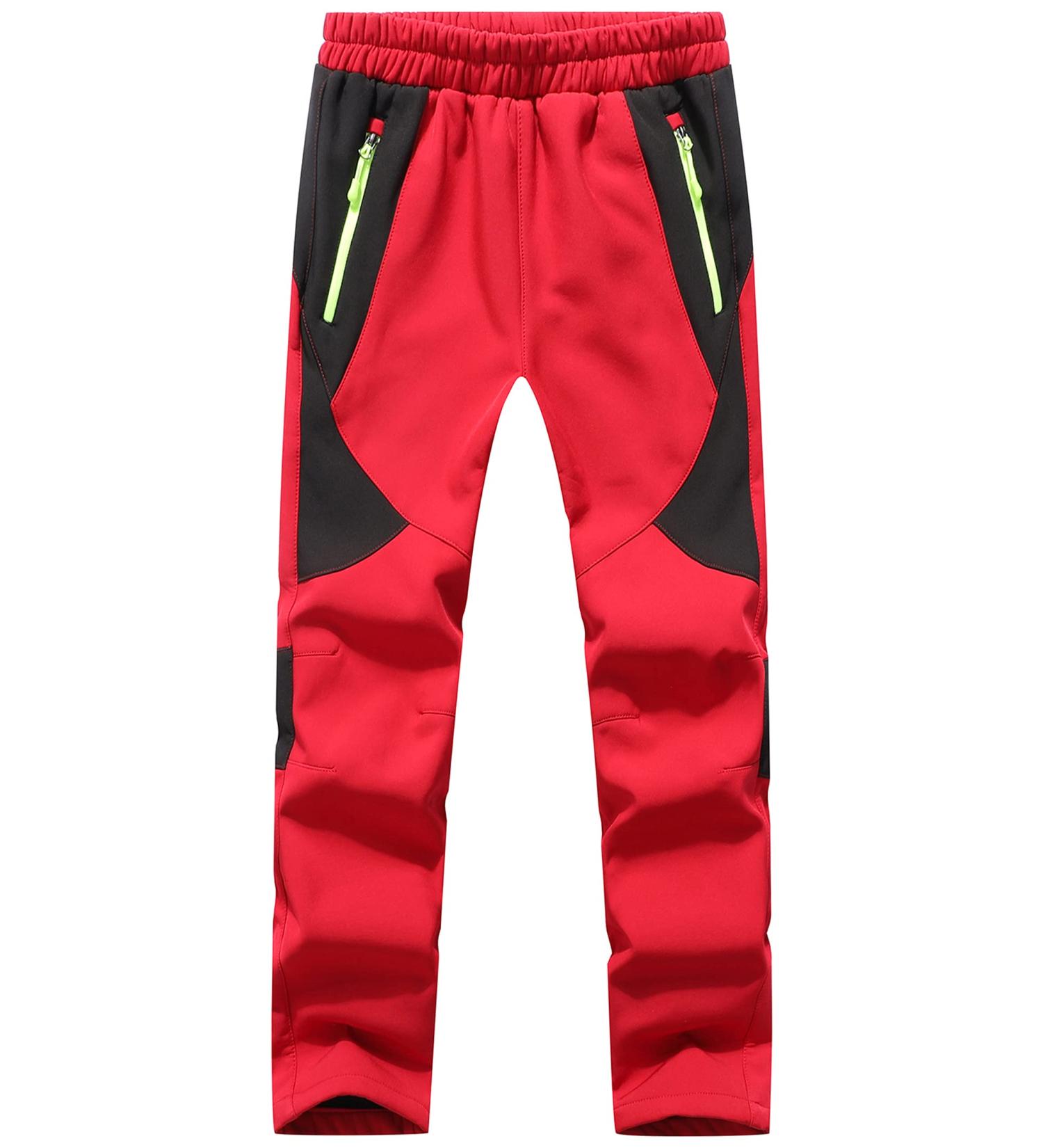 Dafengea Kids Snow Ski Pants - Waterproof & Windproof Outdoor Fleece Warm Snowboard Pants for Boys Girls (Red, 7Y) - Buy Online on GoSupps.com