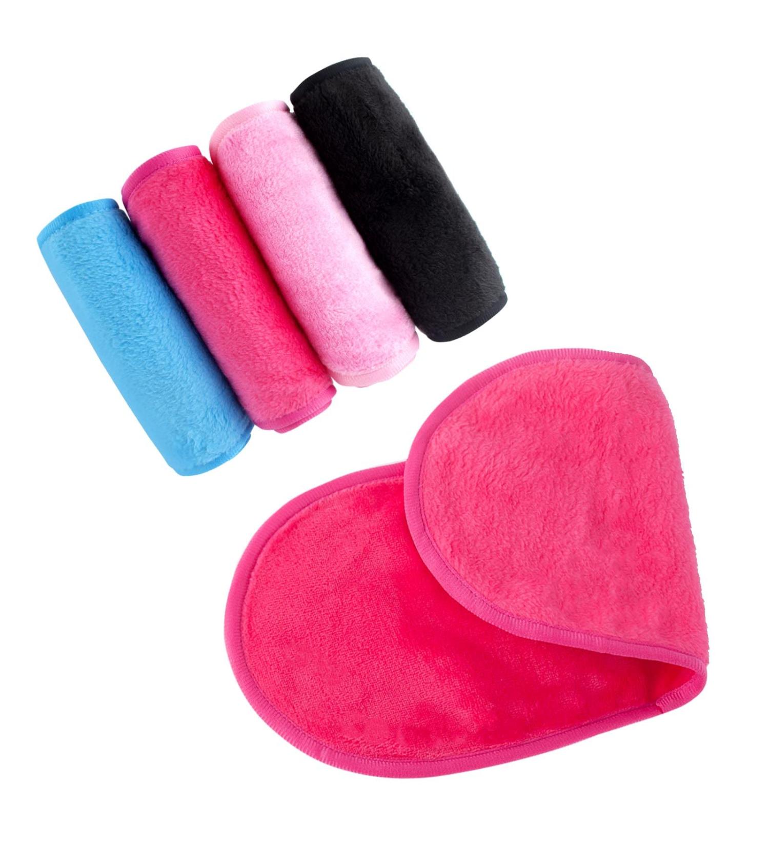 AYNKH 4 Pieces Reusable Makeup Remover Cloth Large Microfiber Facial Cleaning Towel Washable Makeup Eraser Wipes for Sensitive Skin Waterproof Mascara - Buy Online on GoSupps.com