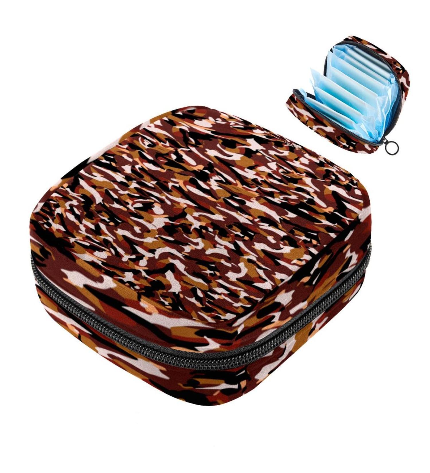 Stylish Storage Bags for Women | Brown Camouflage Portable Menstrual Pad & Tampon Holders | Perfect for School & Office - Buy Online on GoSupps.com