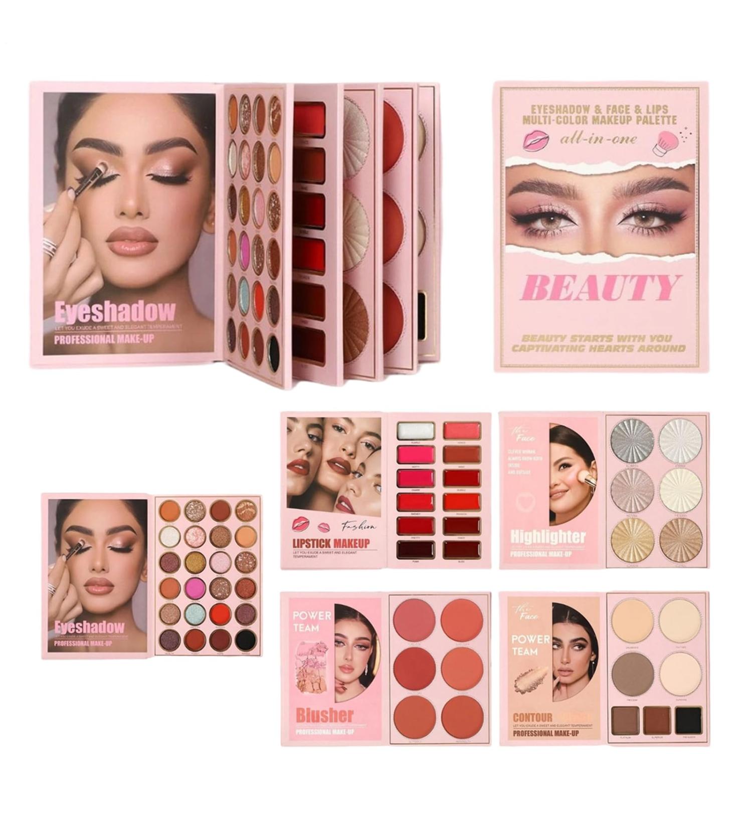 Book Shape Makeup Palette | 55 Colors Glitter Long Lasting - Colorful Blush Face Eye Makeup Palette - For Women Girls Teens Birthday Christmas Party Holiday Wedding Appointment - Buy Online on GoSupps.com