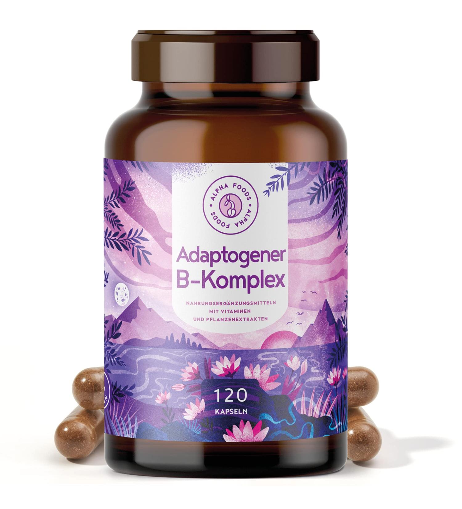 Buy Adaptogenic Vitamin B Complex with Extrafolate-S | Natural Stress Management & 5 Ayurvedic Adaptogens | 120 Capsules - Buy Online on GoSupps.com